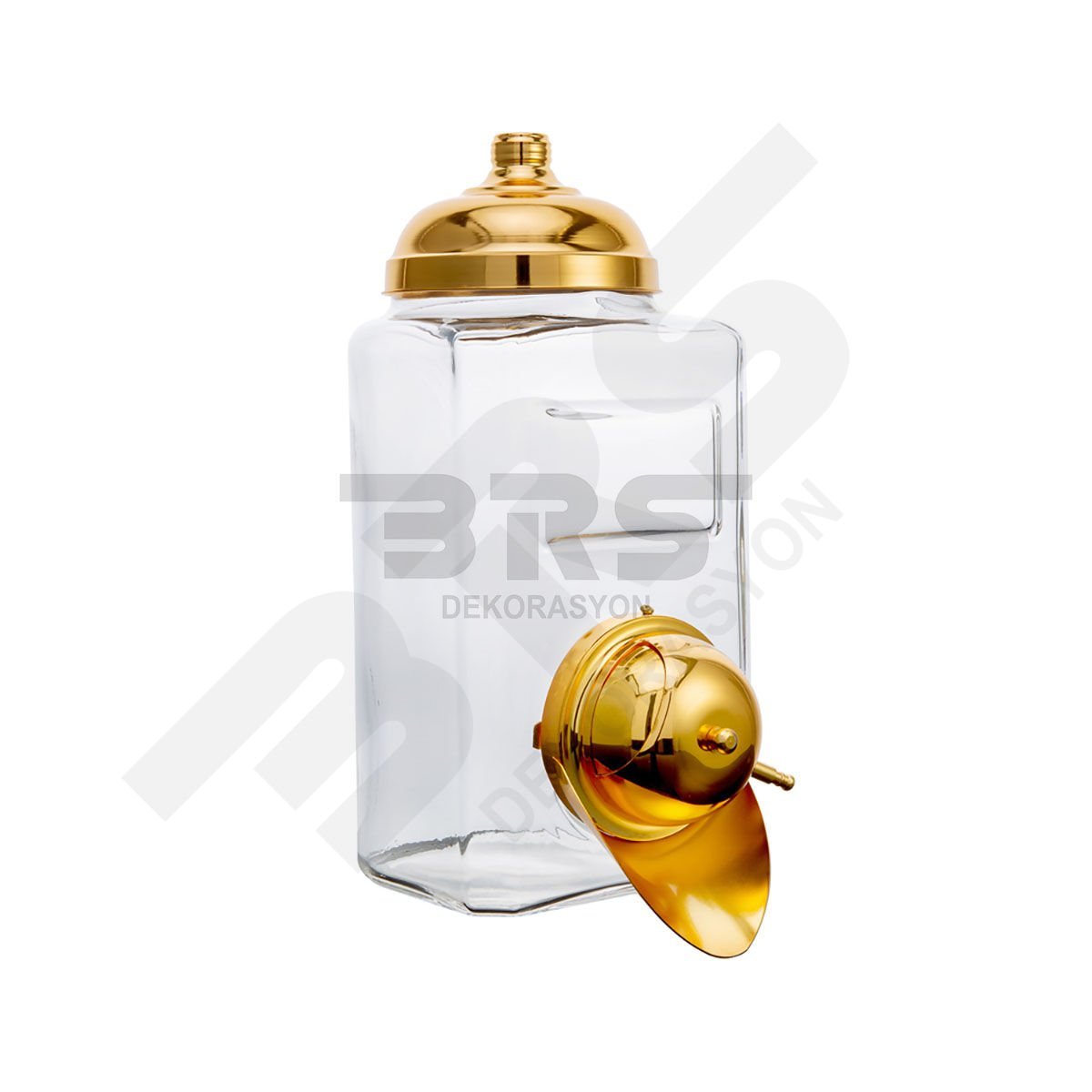 Dragee and Coffee Silo Square with Brass Lid