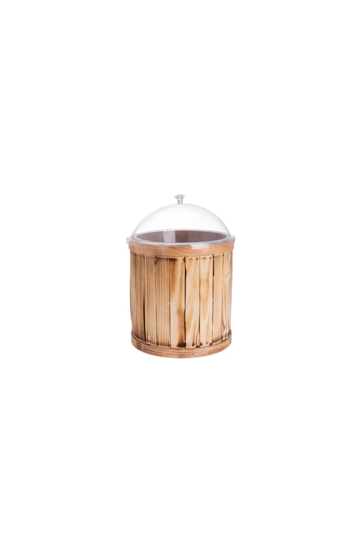Ahşap Zeytin Fıçısı Pleksi Kapaklı Takım 30x35