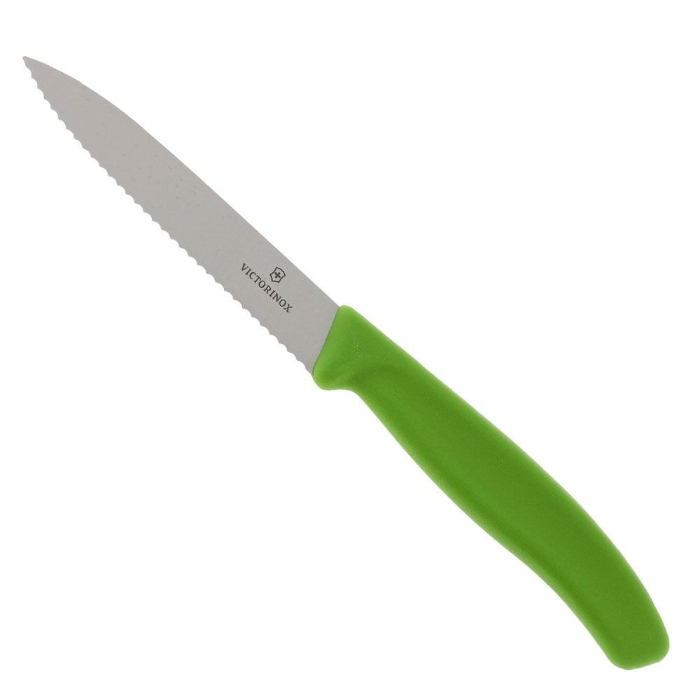 Victorinox 6.7736.L4 10cm Yeşil Tırtıklı Soyma Bıçağı