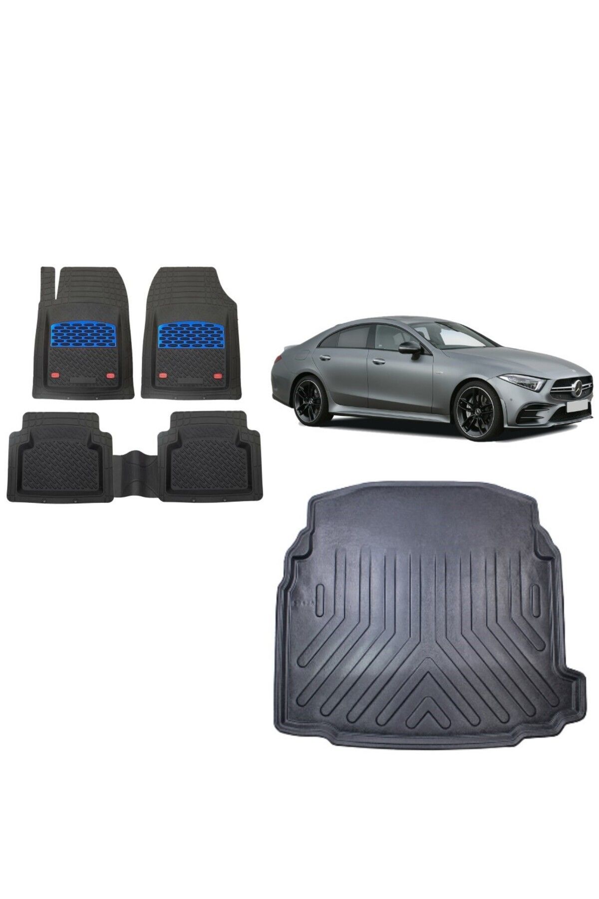 Mercedes CLS C257 2022 Model Bagaj Havuzu+3D Havuzlu Safir Mavi Kromlu Paspas