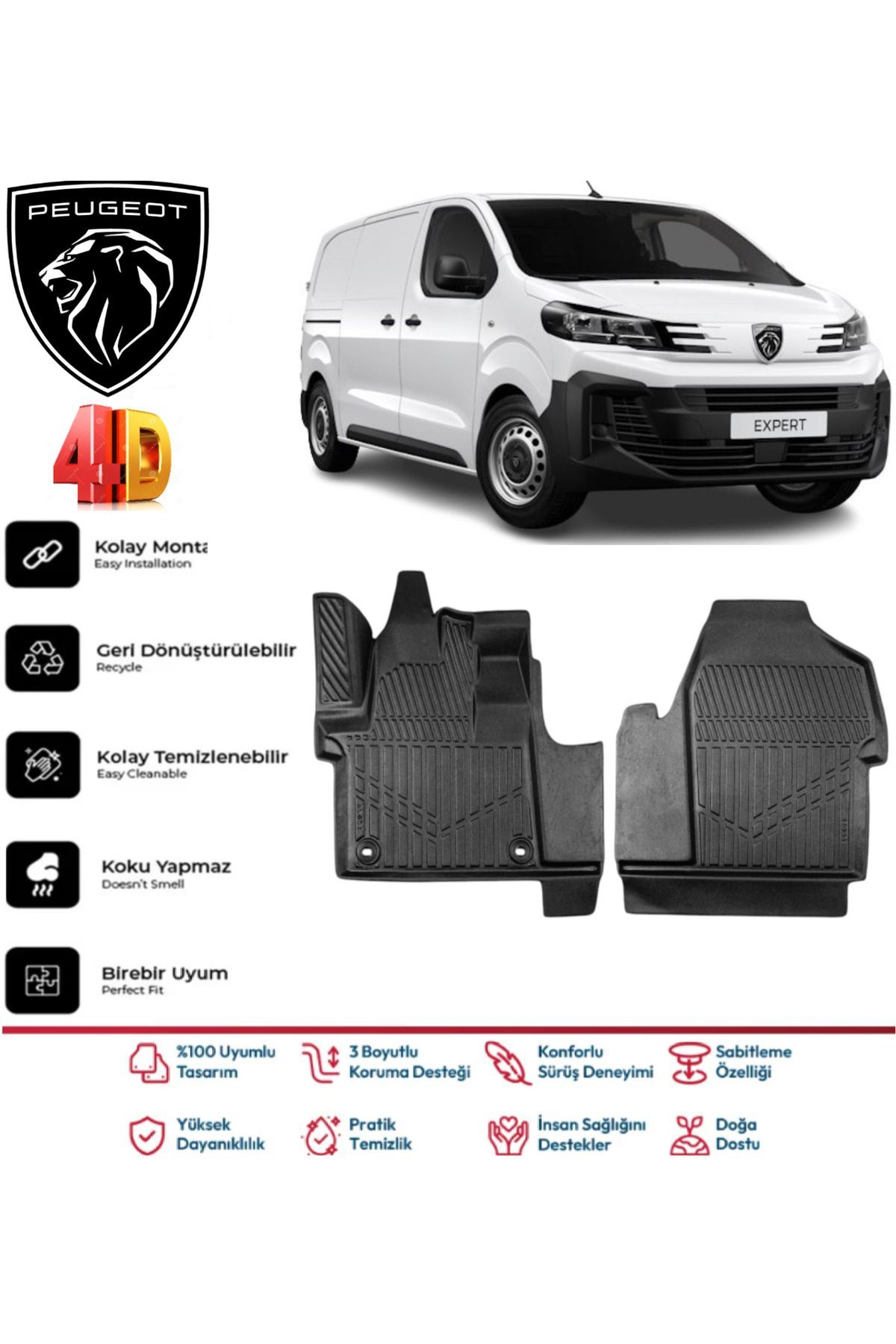 Peugeot Expert Panelvan 2019 Model 4D Havuzlu Paspas