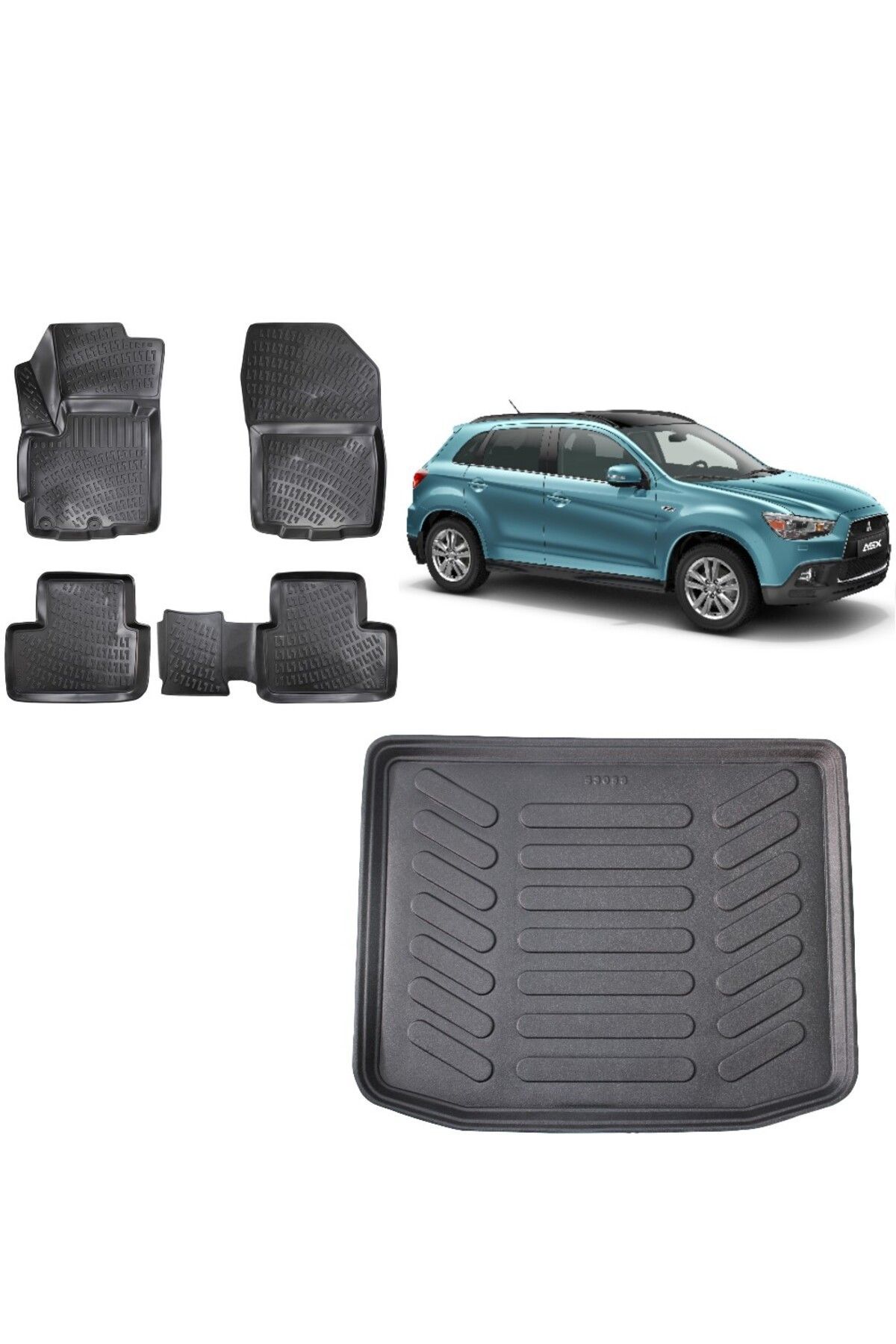 Mitsubishi Asx 2015 Model 3D Bagaj Havuzu+3D Havuzlu Araca Özel Paspas Takımı