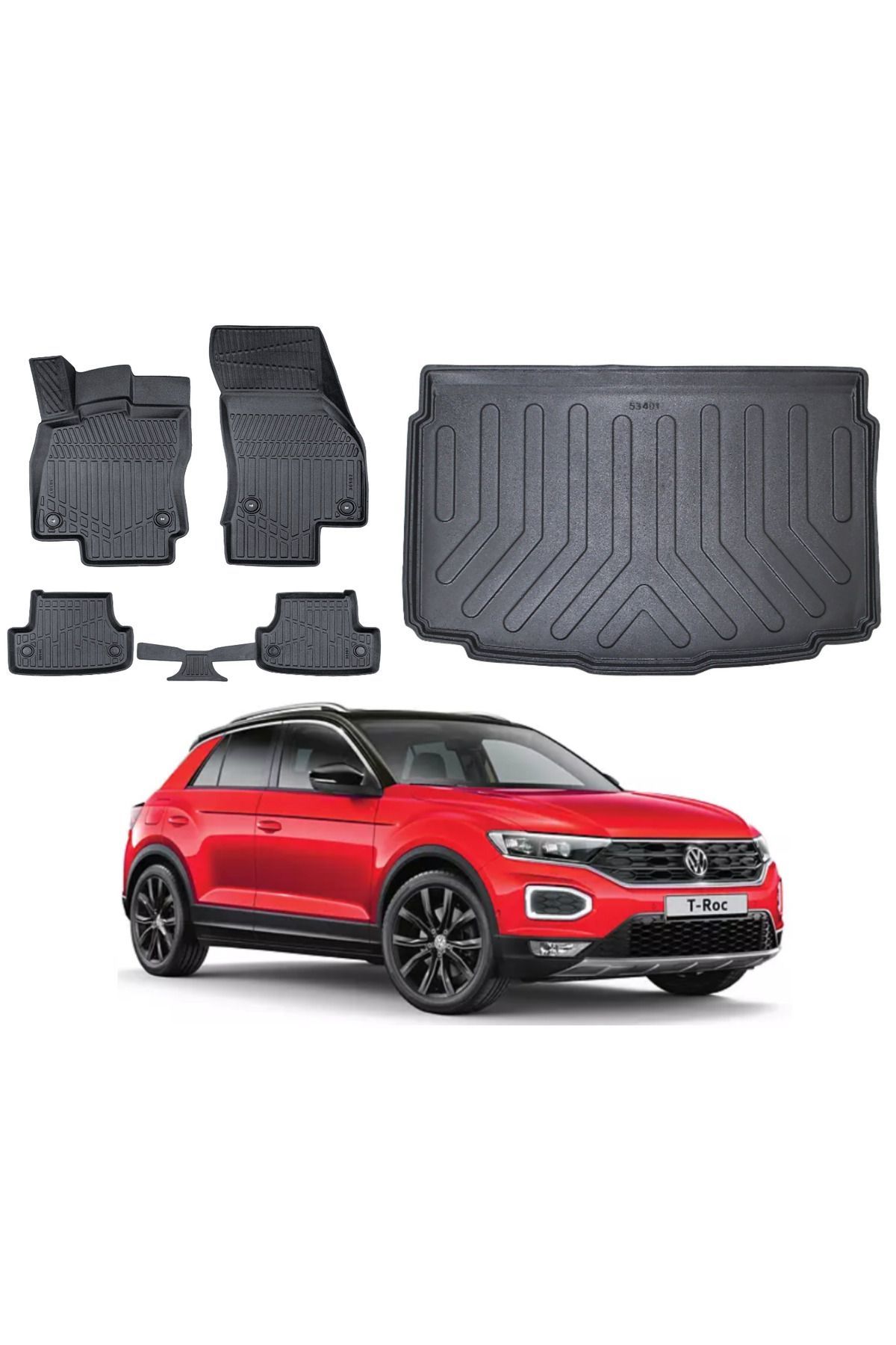 Volkswagen T-Roc 2022 Model Alt Bagaj Havuzu Paspas Takımı Eva Serisi