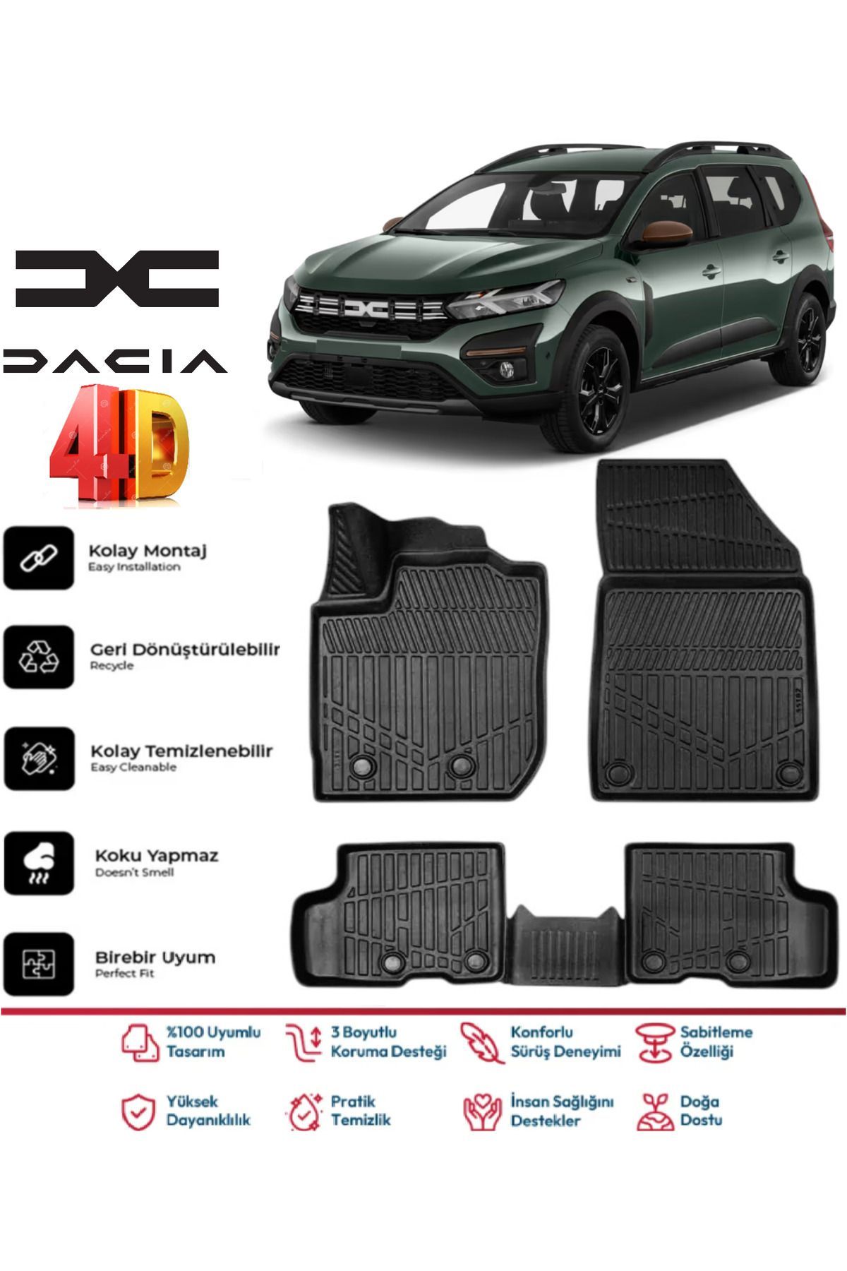 Dacia Jogger 2025 Model 4D Havuzlu Paspas