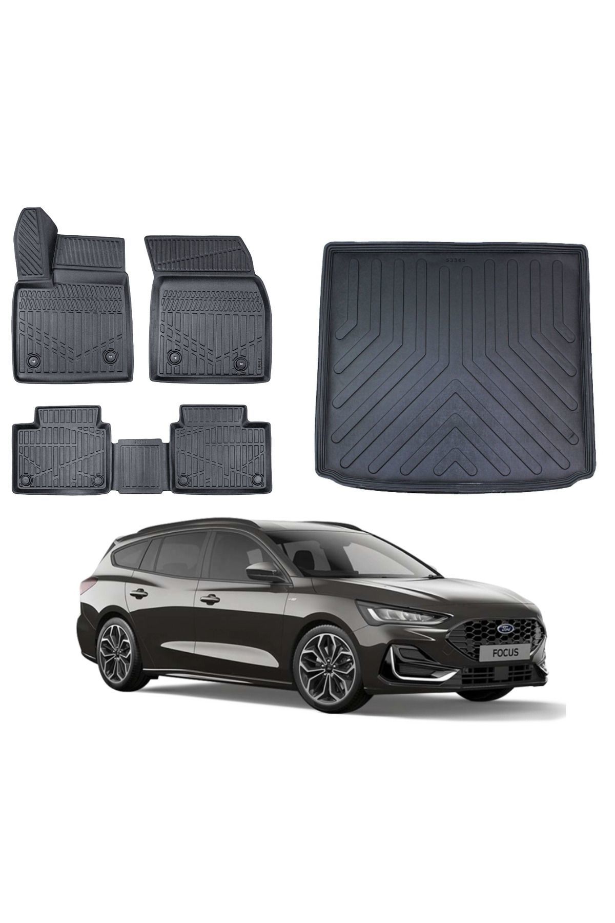 Ford Focus 5 STW 2021 Model Üst Bagaj Havuzu Paspas Takımı Eva Serisi