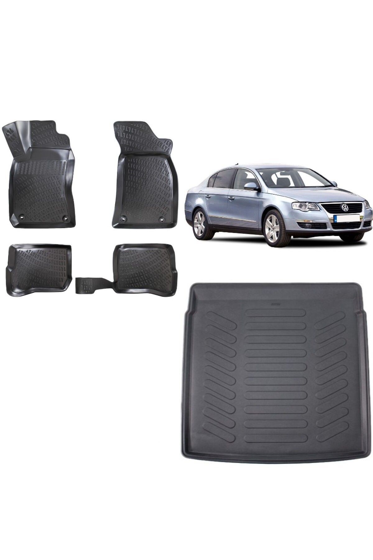 Volkswagen Passat B6 2007 Model 3D Bagaj Havuzu+3D Havuzlu Araca Özel Paspas Takımı