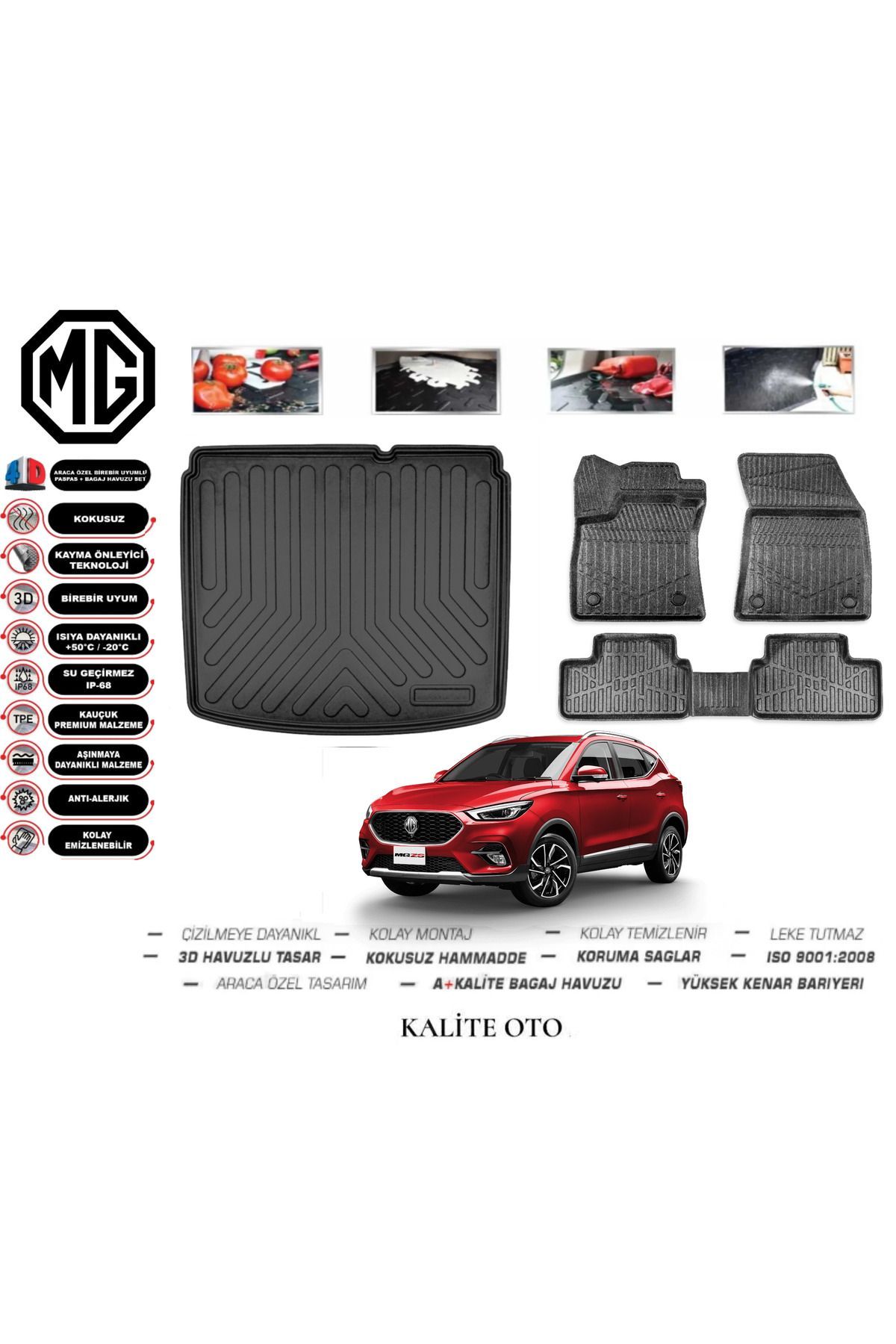 MG ZS 2024 Model 3D Bagaj Havuzu+4D Havuzlu Paspas Seti