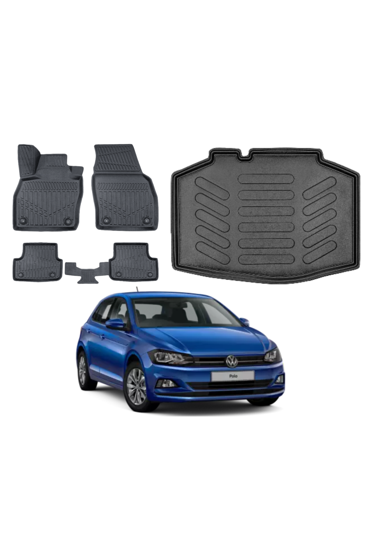 Polo Trendline Paket 2017-2022 3D Bagaj Havuzu+3D Araca Özel Paspas Takımı Luxury Serisi