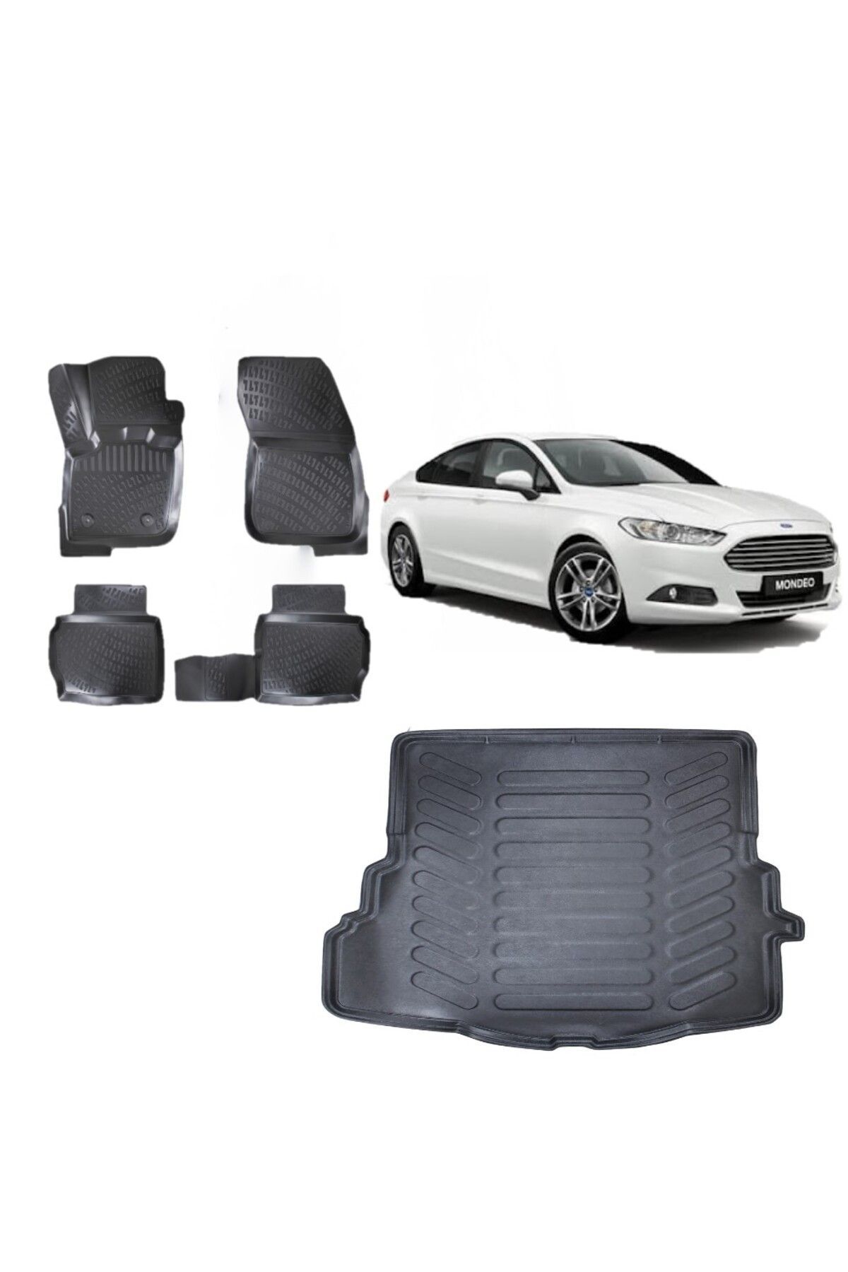 Mondeo 2020 Model 3D Bagaj Havuzu+3D Havuzlu Araca Özel Paspas Takımı