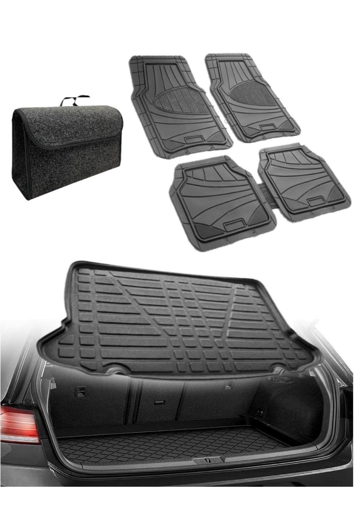 Fiat Punto Evo 2010 Sonrası Uyumlu Kokusuz 3d Bagaj Havuzu+3d Star Siyah Havuzlu Paspas