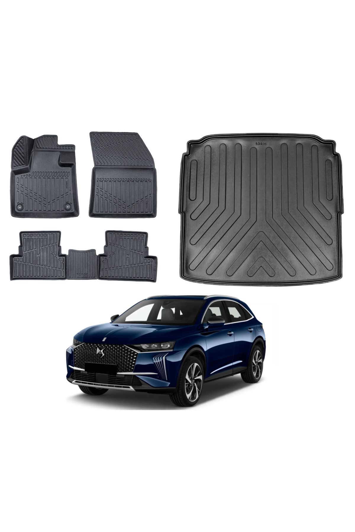 DS7 Crossback 2018 Model Bagaj Havuzu Paspas Takımı Pro Eva Serisi