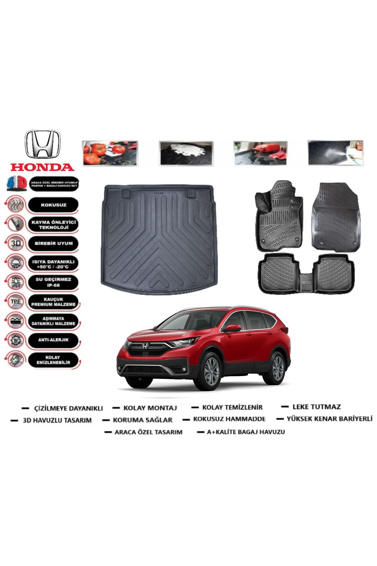 Honda CRV 2021 Model Üst Bagaj Havuzu Araca Özel Paspas Takımı Prrox