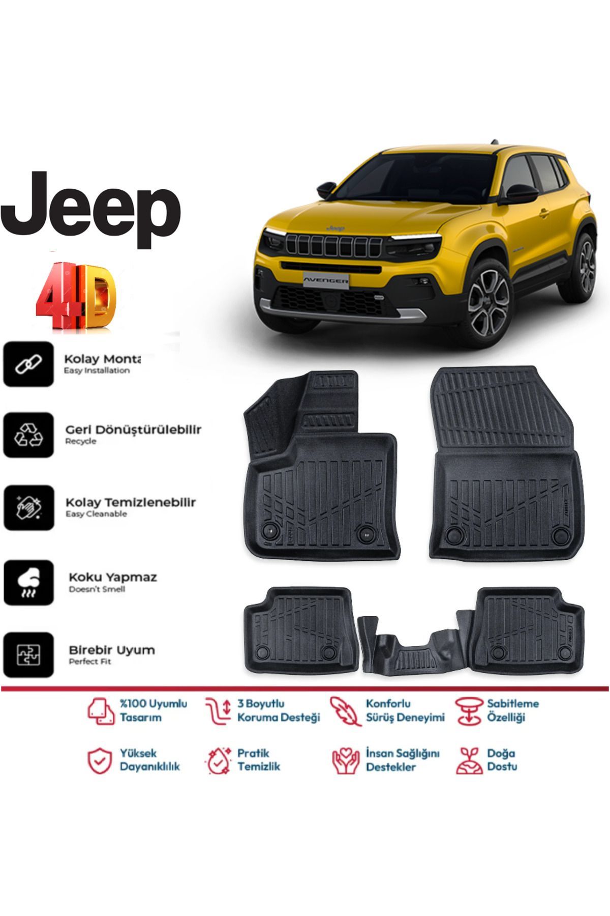 Jeep Avanger Elektrikli 2025 Model 4D Havuzlu Paspas