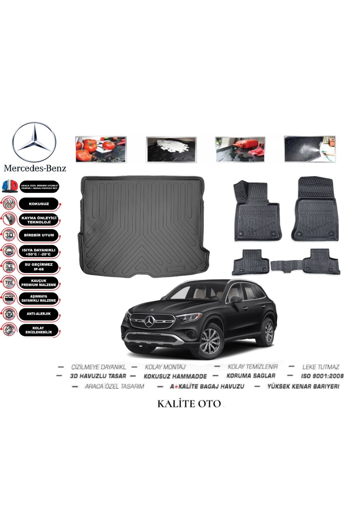 Mercedes GLC SUV 2023 Model 3D Bagaj Havuzu+4D Havuzlu Paspas Seti