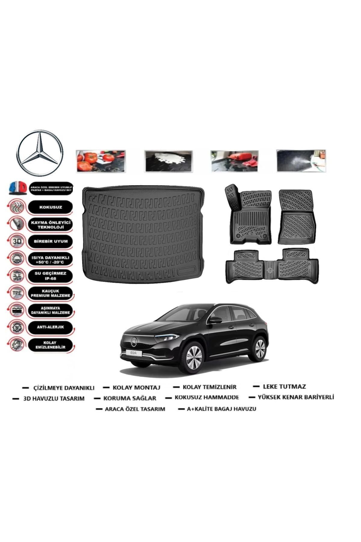 Mercedes EQA 2025 Model Bagaj Havuzu Araca Özel Paspas Takımı Prrox