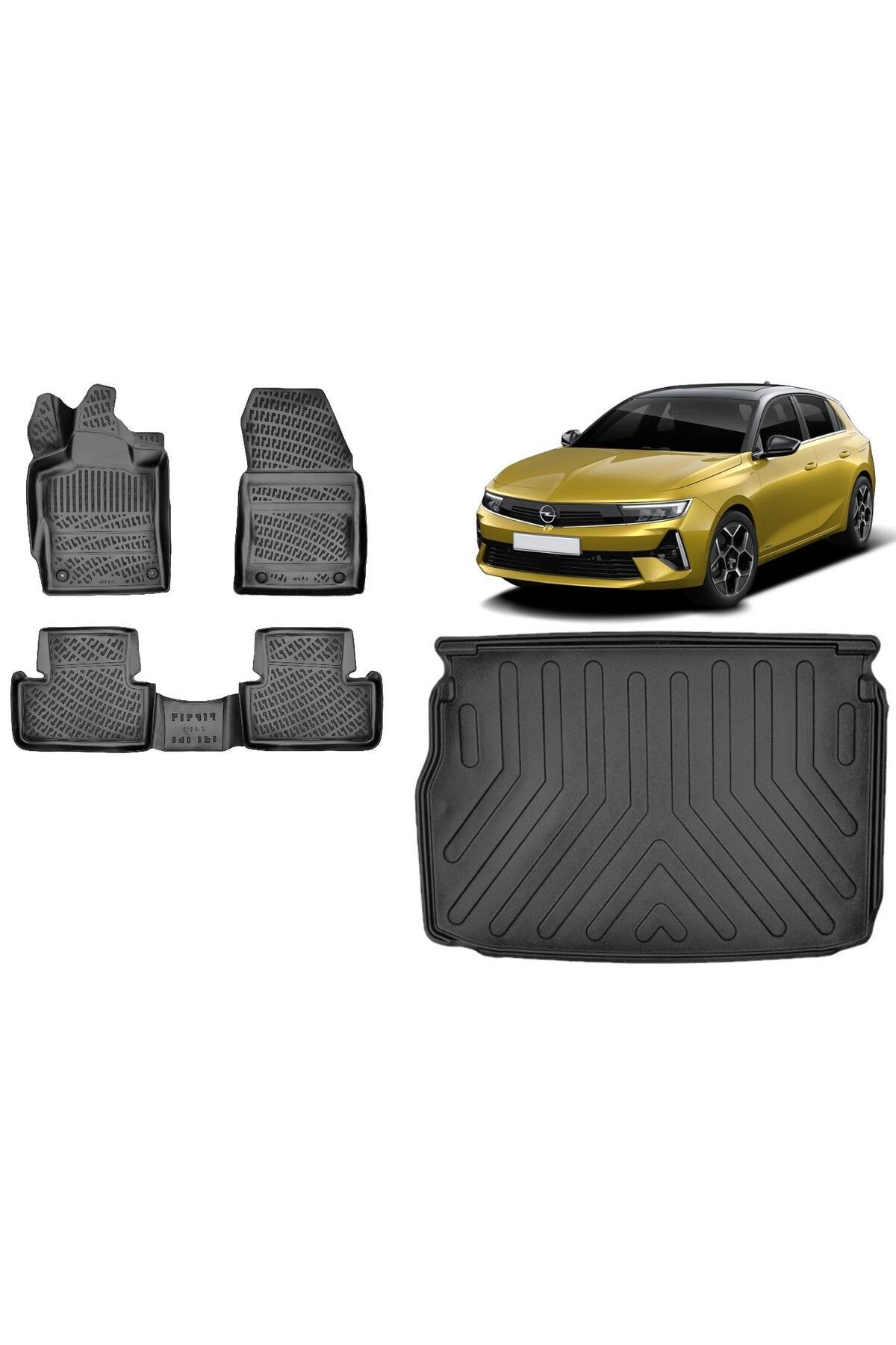 Opel Astra L 2023 Model 3D Üst Bagaj Havuzu+3D Havuzlu Araca Özel Paspas Takımı