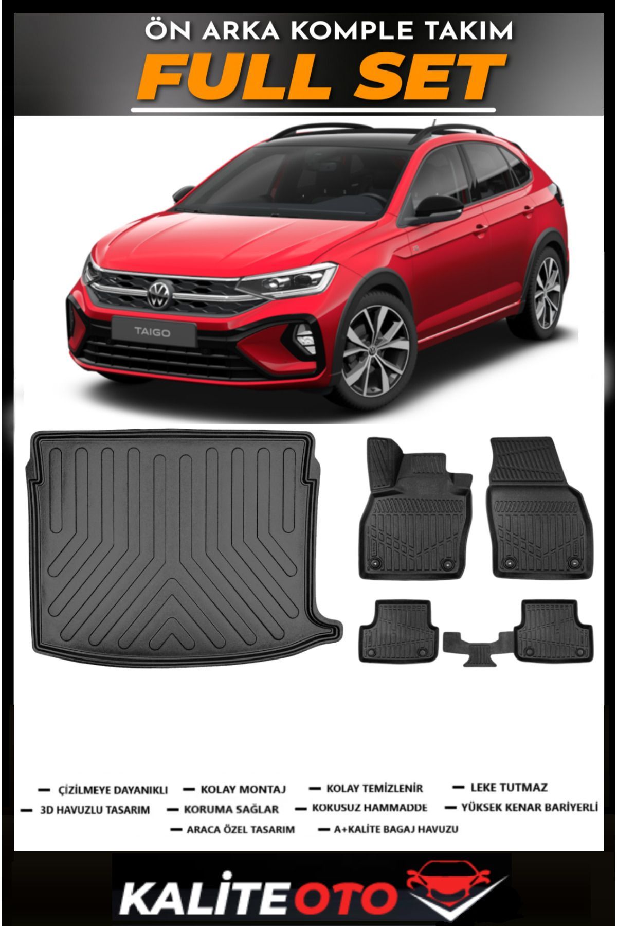 Volkswagen Taigo Üst Bagaj Havuzu+4.5D Havuzlu Paspas Seti 2020 Model