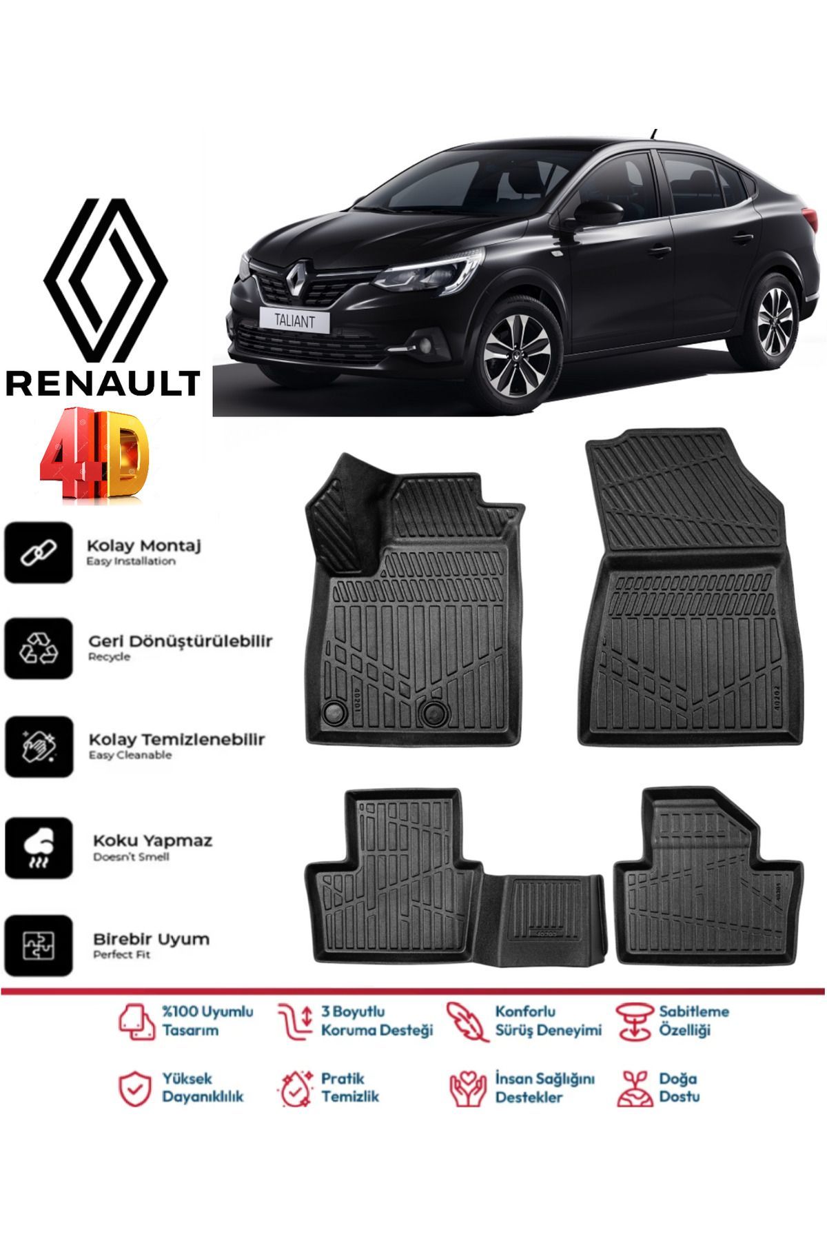 Renault Taliant 2023 Model 4D Havuzlu Paspas