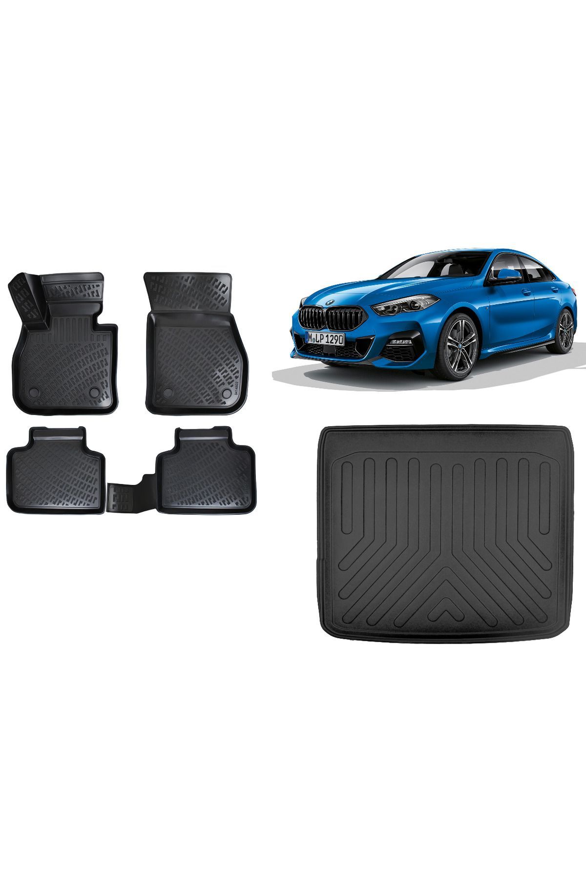 Bmw 2 Serisi F44 Gran Coupe 2022 Model 3D ÜST Bagaj Havuzu+3D Havuzlu Araca Özel Paspas Takımı