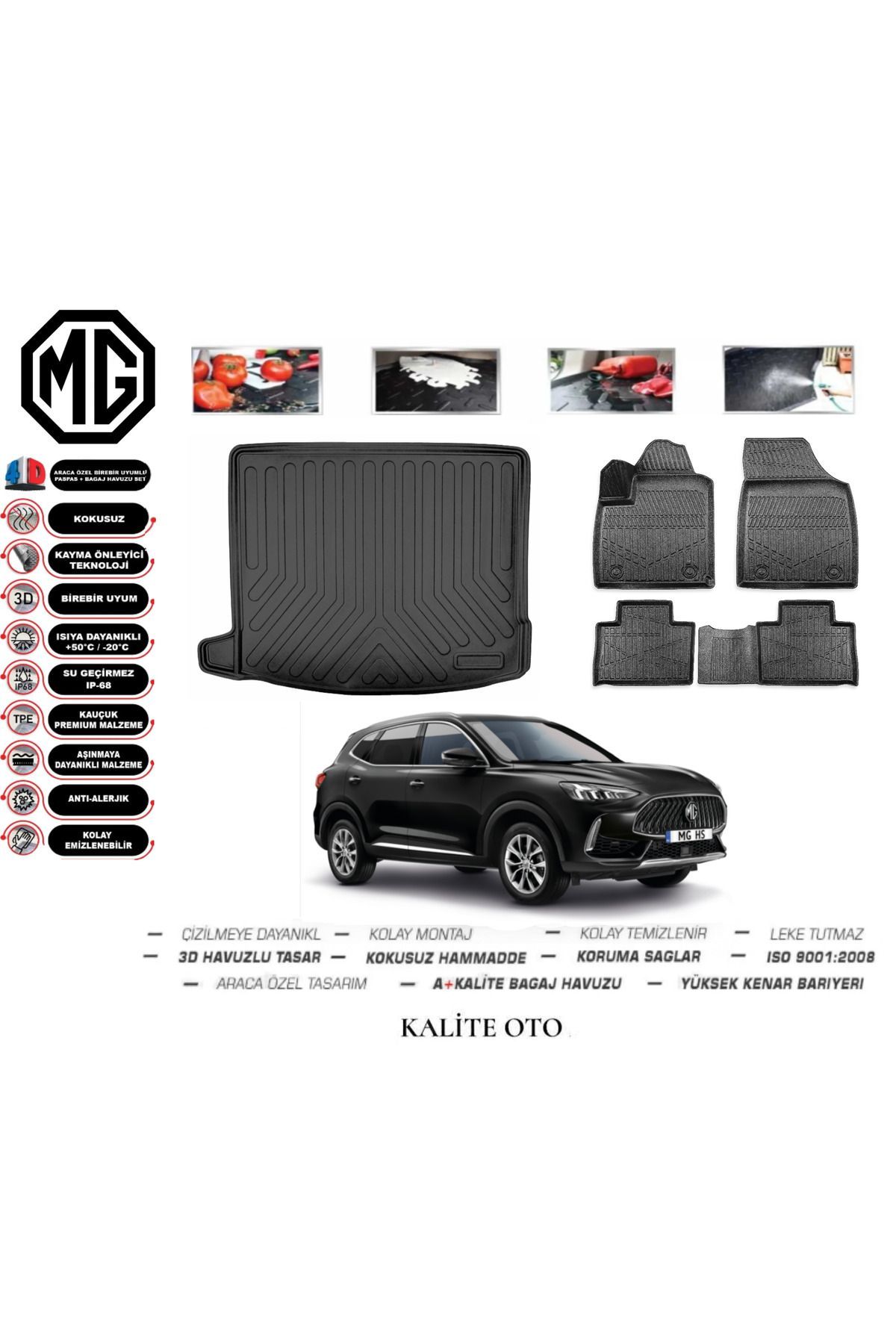 MG HS 2021 Model 3D Bagaj Havuzu+4D Havuzlu Paspas Seti