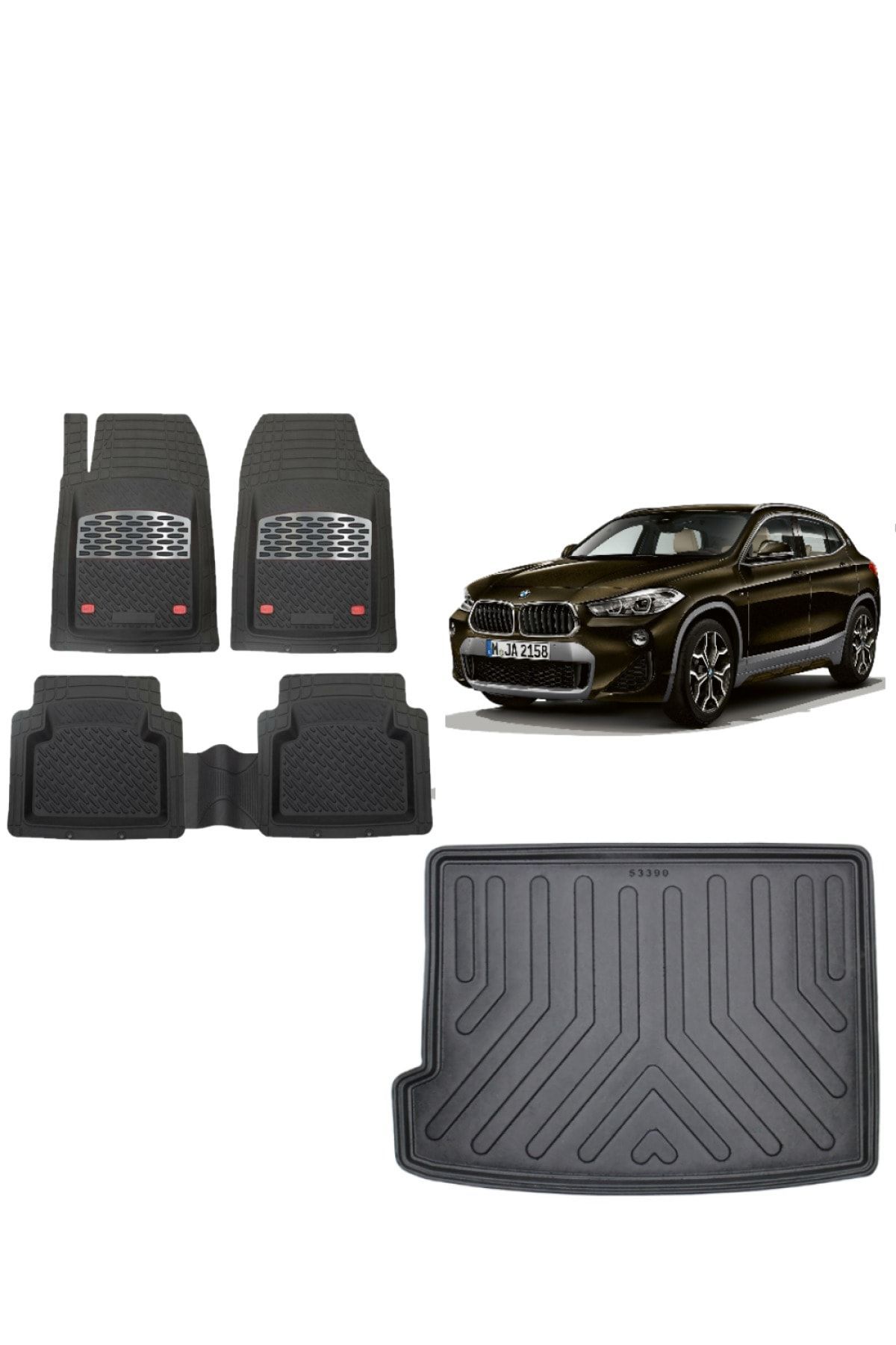 Bmw X2 F39 2019 Model 3d Bagaj Havuzu+3d Gri Kromlu Havuzlu Paspas Takımı Uyumlu