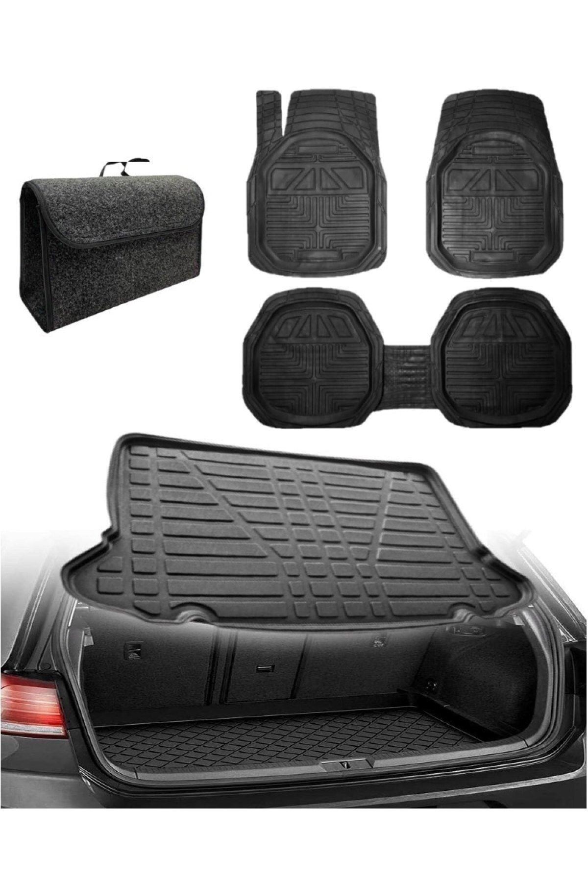 C-max 2011 Sonrası Uyumlu Kokusuz 3d Bagaj Havuzu+3d Extra Siyah Havuzlu Paspas