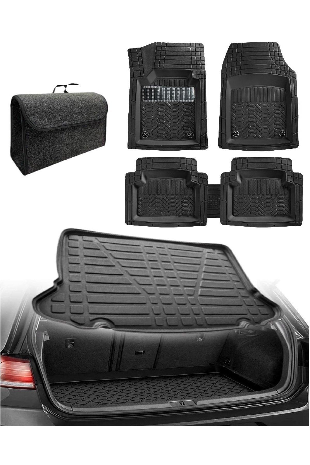 Fiat Punto Evo 2010 Sonrası Uyumlu Kokusuz 3d Bagaj Havuzu+3d Maximum Karbon Kromlu Havuzlu Paspas