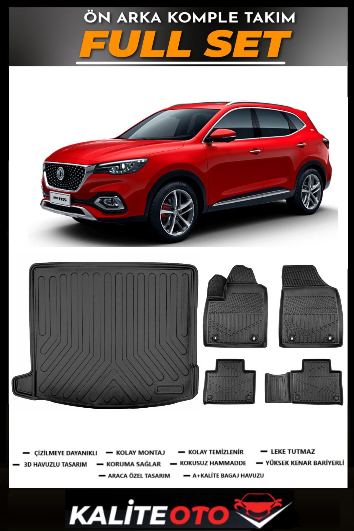 MG HS 2024 Model 3D Bagaj Havuzu+4D Havuzlu Paspas Seti