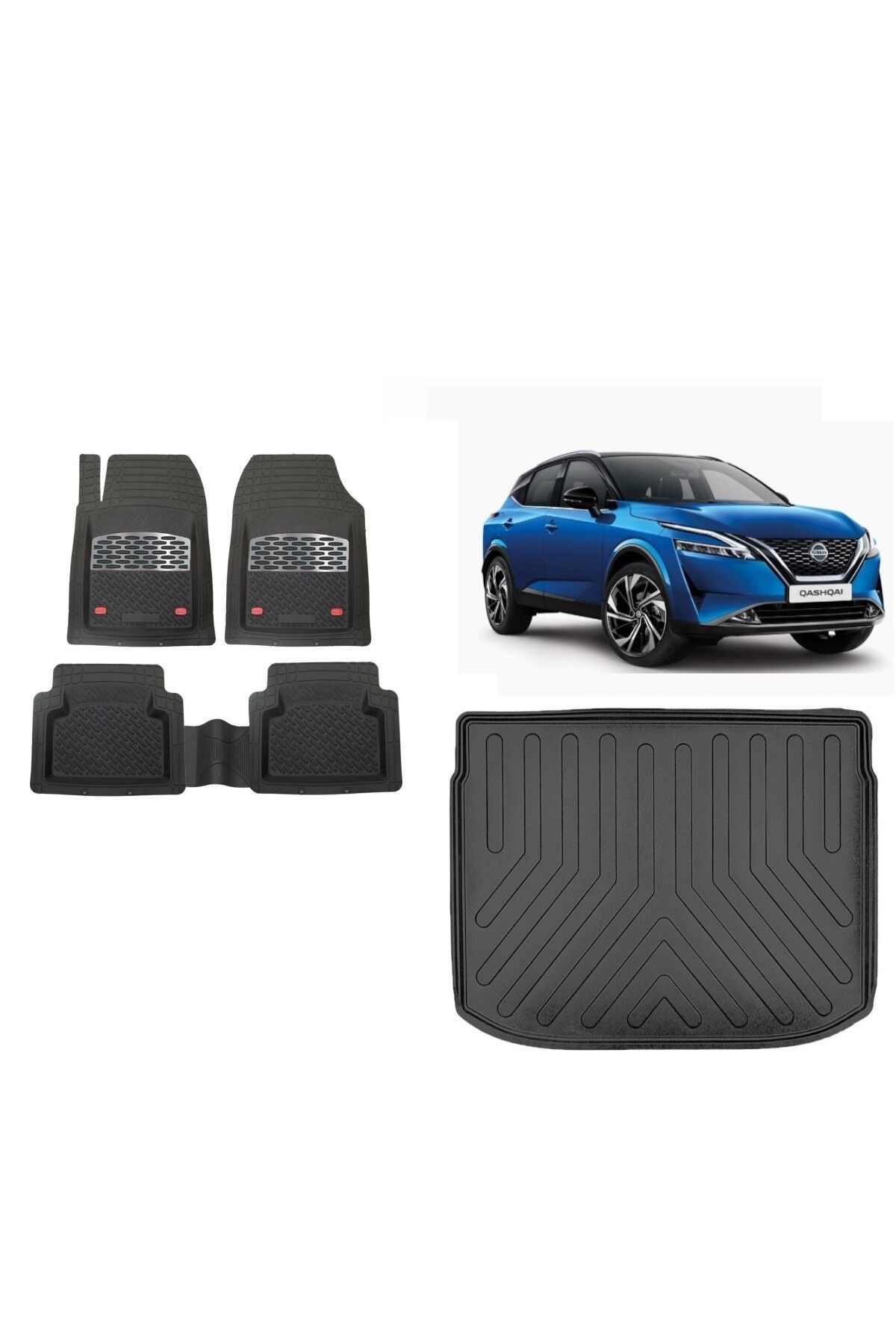 Nissan Qashqai e-Power Üst 2022 Model Bagaj Havuzu+3D Havuzlu Safirr Gri Kromlu Paspas