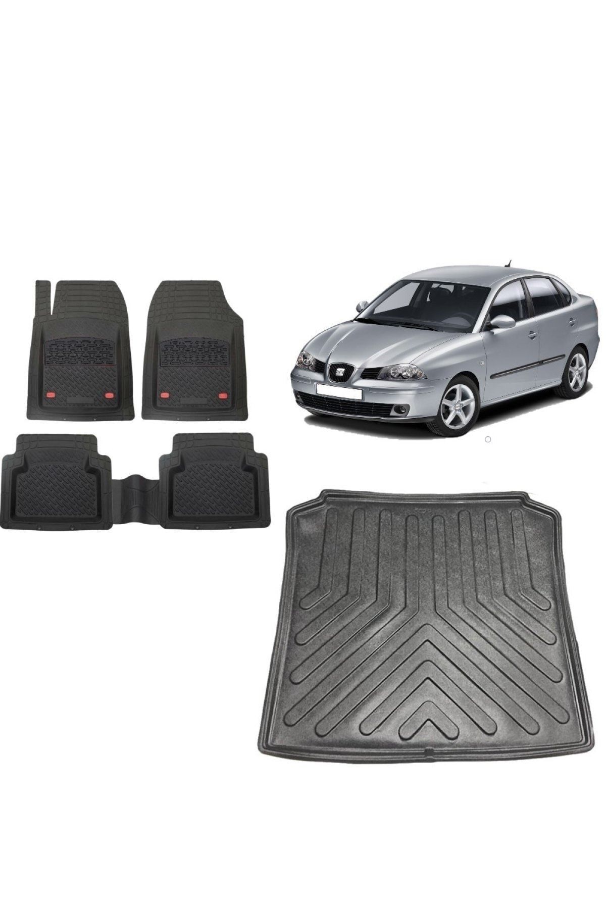Seat Cordoba 2008 Model 3d Bagaj Havuzu+3d Havuzlu Paspas Takımı Safir Siyah