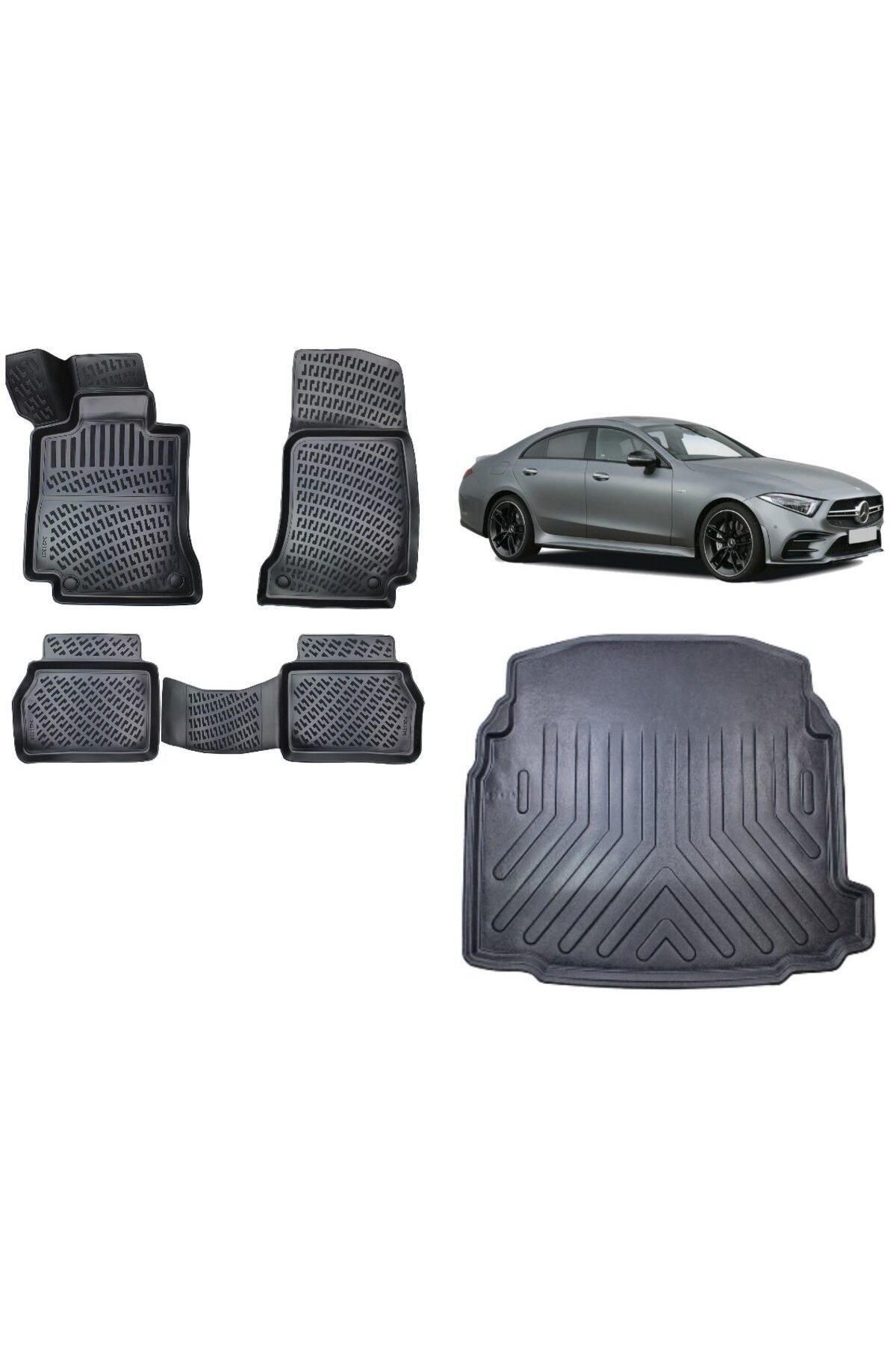Mercedes CLS 2021 Model 3D Bagaj Havuzu+3D Havuzlu Araca Özel Paspas Takımı