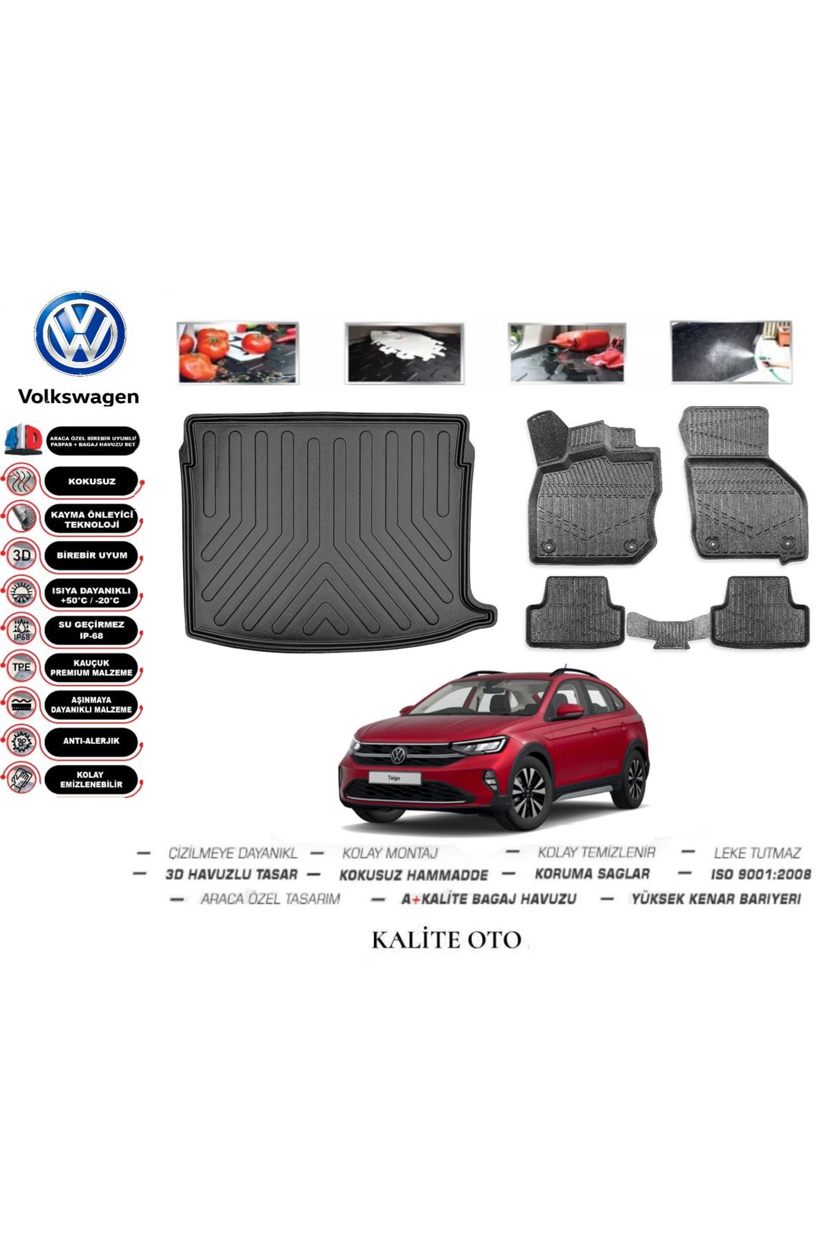 Volkswagen Taigo 2021 Model 3D Bagaj Havuzu+4D Havuzlu Paspas Setii