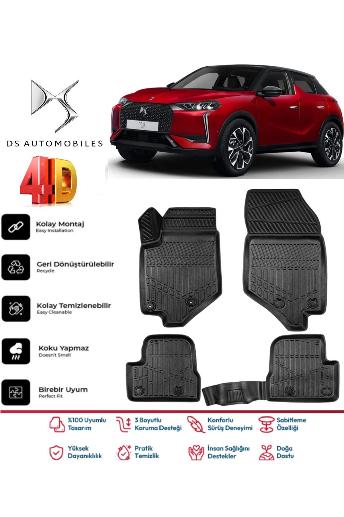 DS3 Crossback 2024 Model 4D Havuzlu Paspas