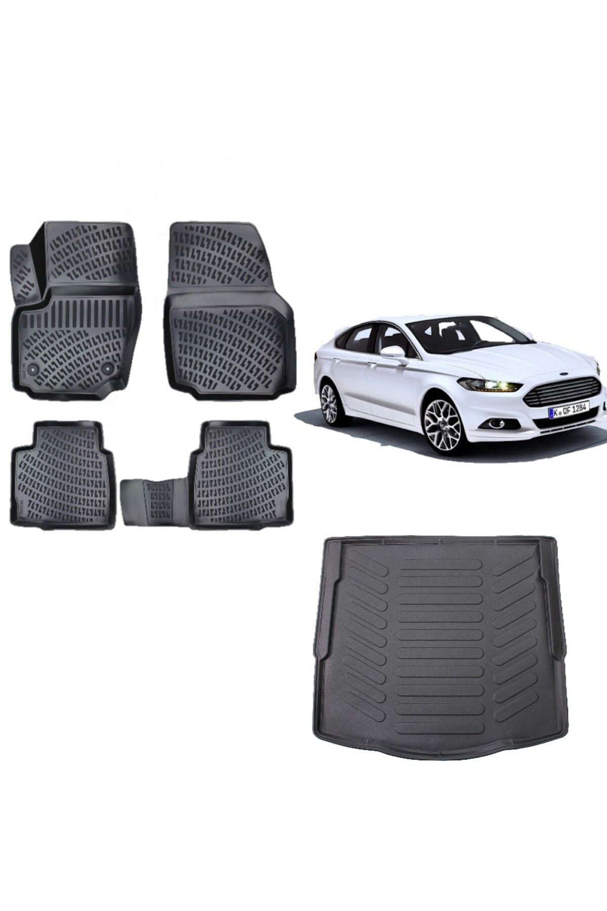 Mondeo 2010 Model 3D Bagaj Havuzu+3D Havuzlu Araca Özel Paspas Takımı