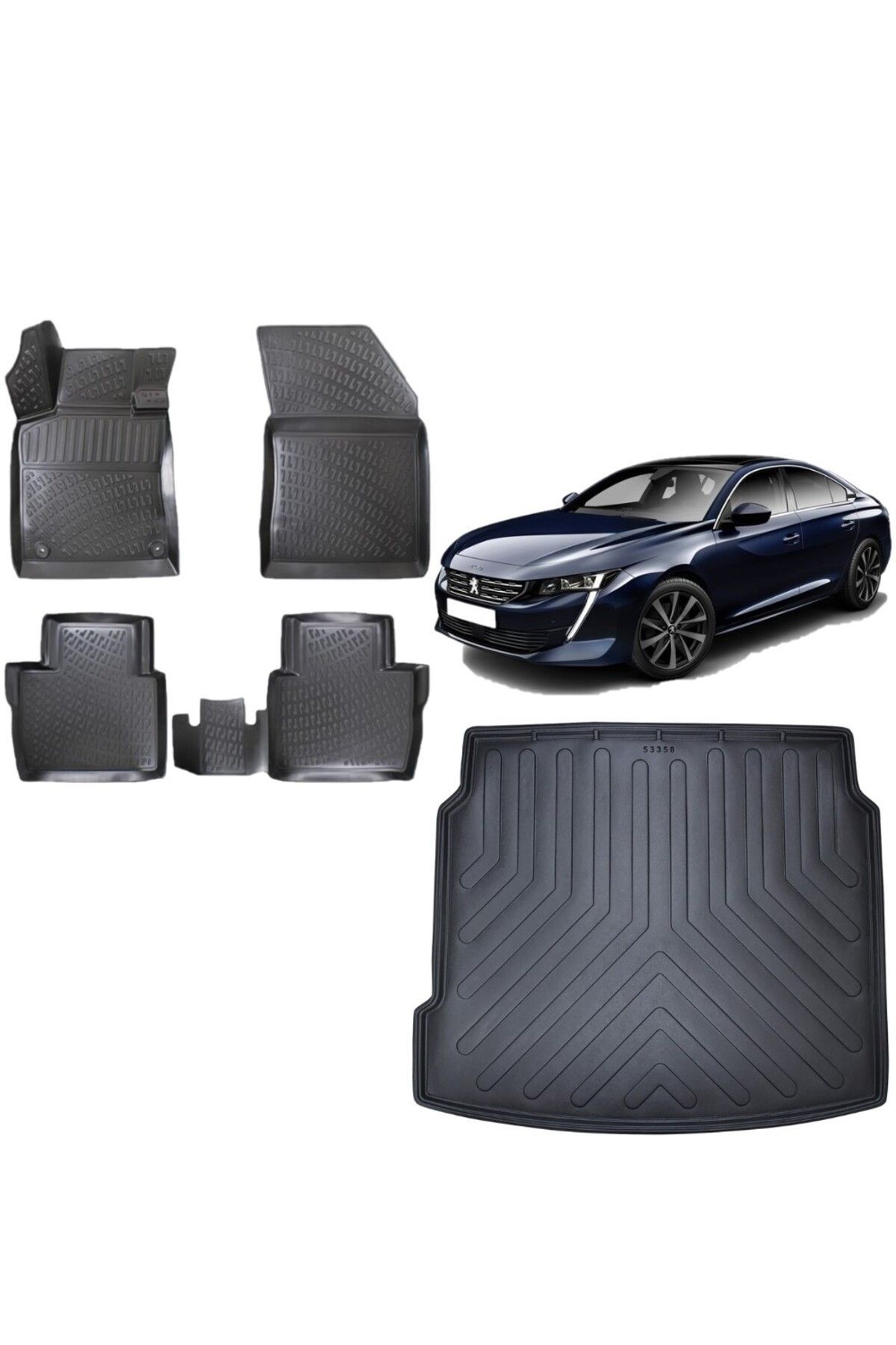 Peugeot 508 2021 Model 3D Bagaj Havuzu+3D Havuzlu Araca Özel Paspas Takımı