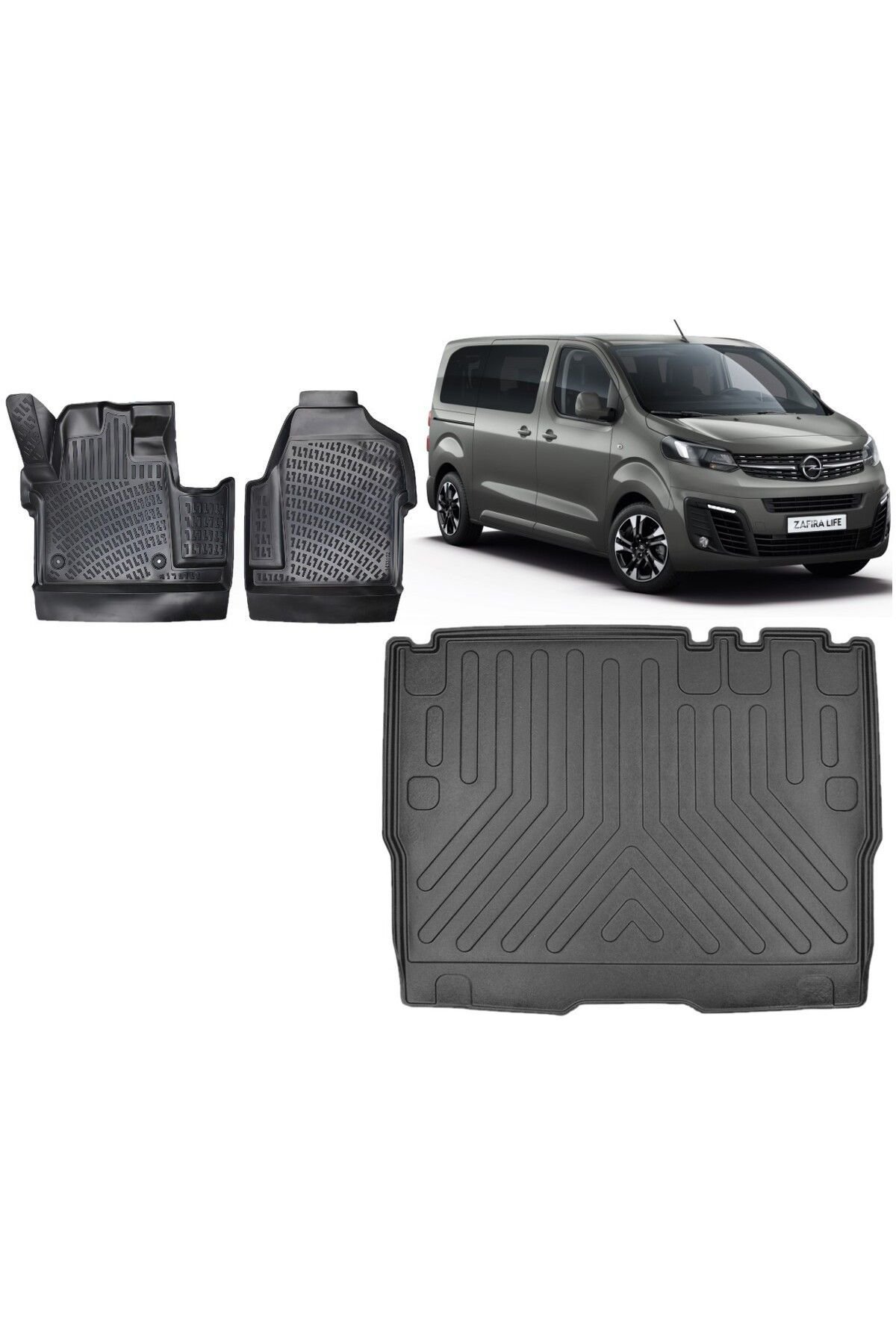 Opel Zafira Life 2021 Sonrası Bagaj Havuzu+3D Havuzlu Araca Özel Paspas Takımı