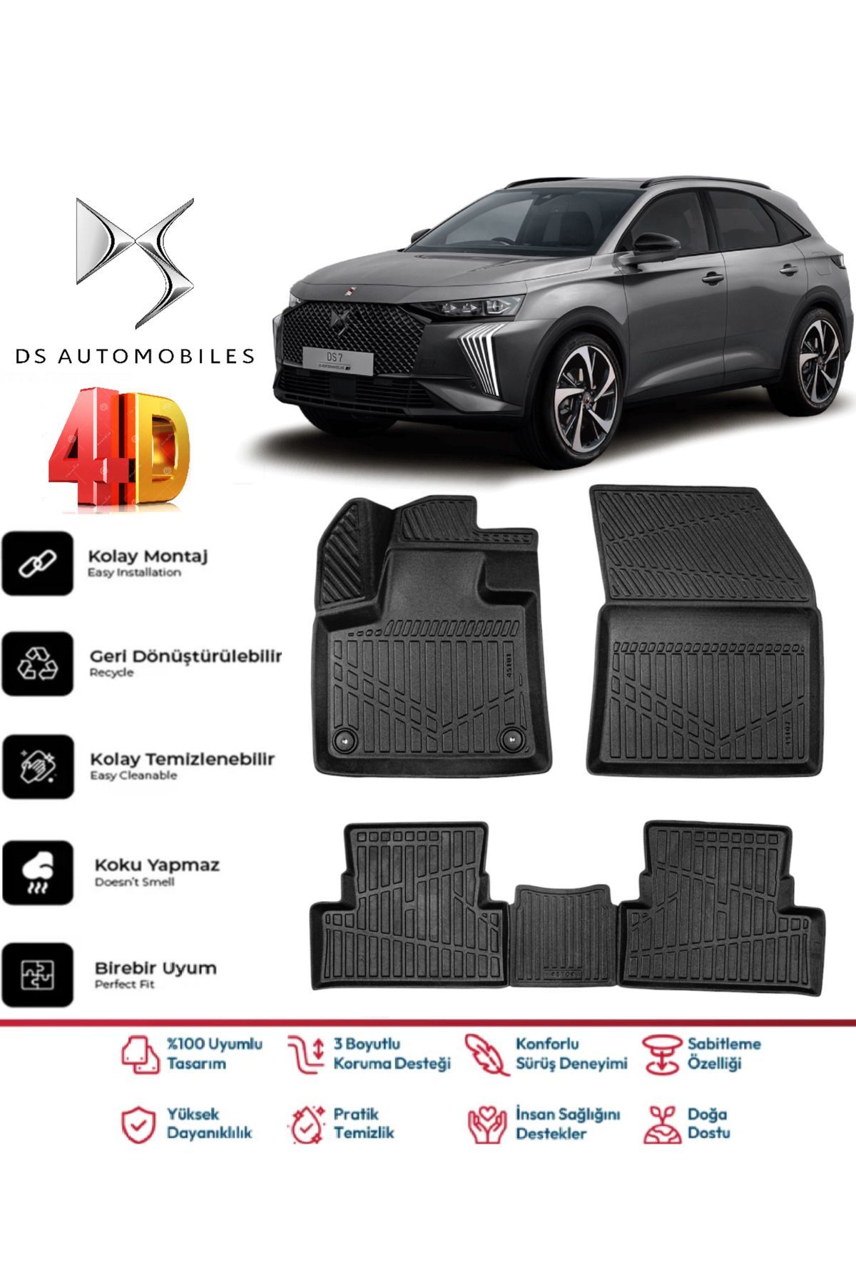 DS7 Crossback 2024 Model 4D Havuzlu Paspas