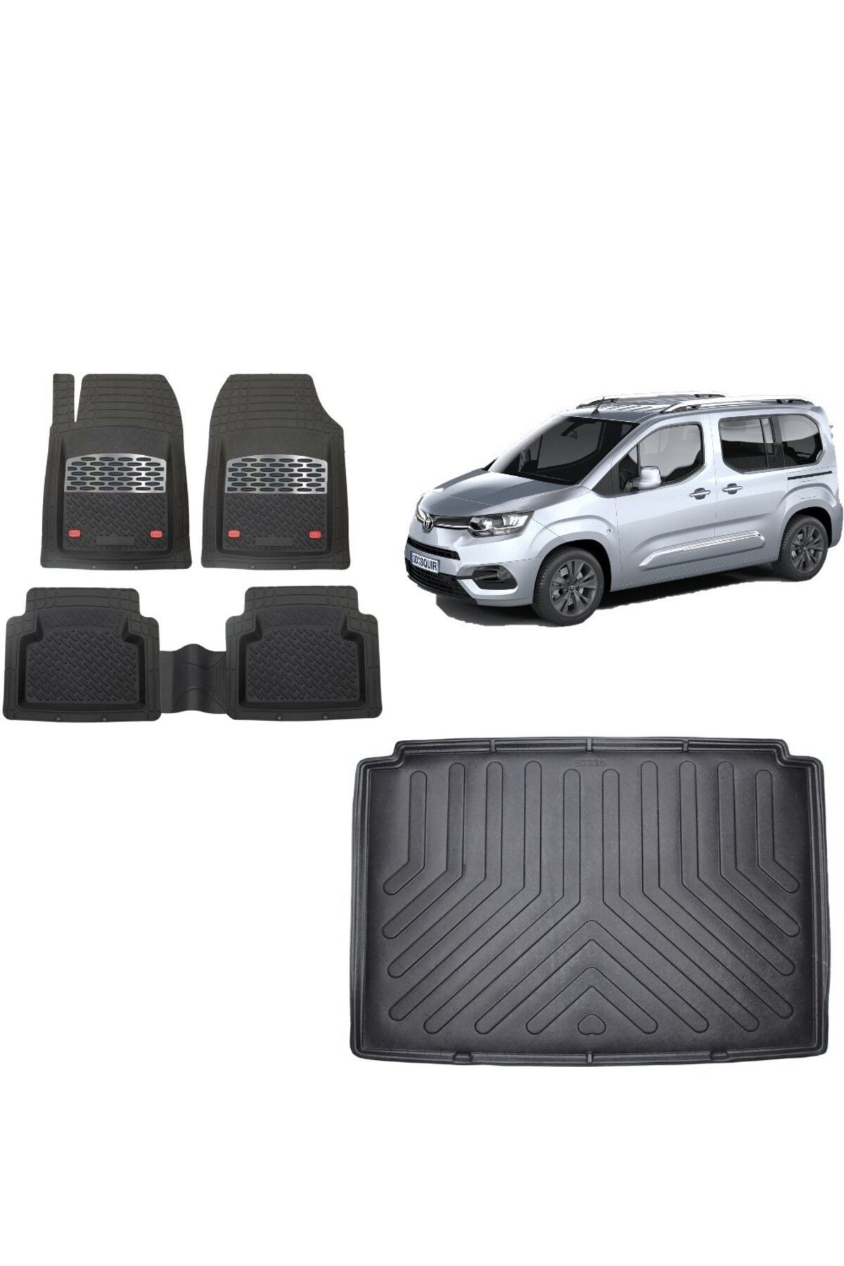 Toyota Proace City 2023 Model 3D Bagaj Havuzu+3D Havuzlu SSafir Karbon Kromlu Paspas
