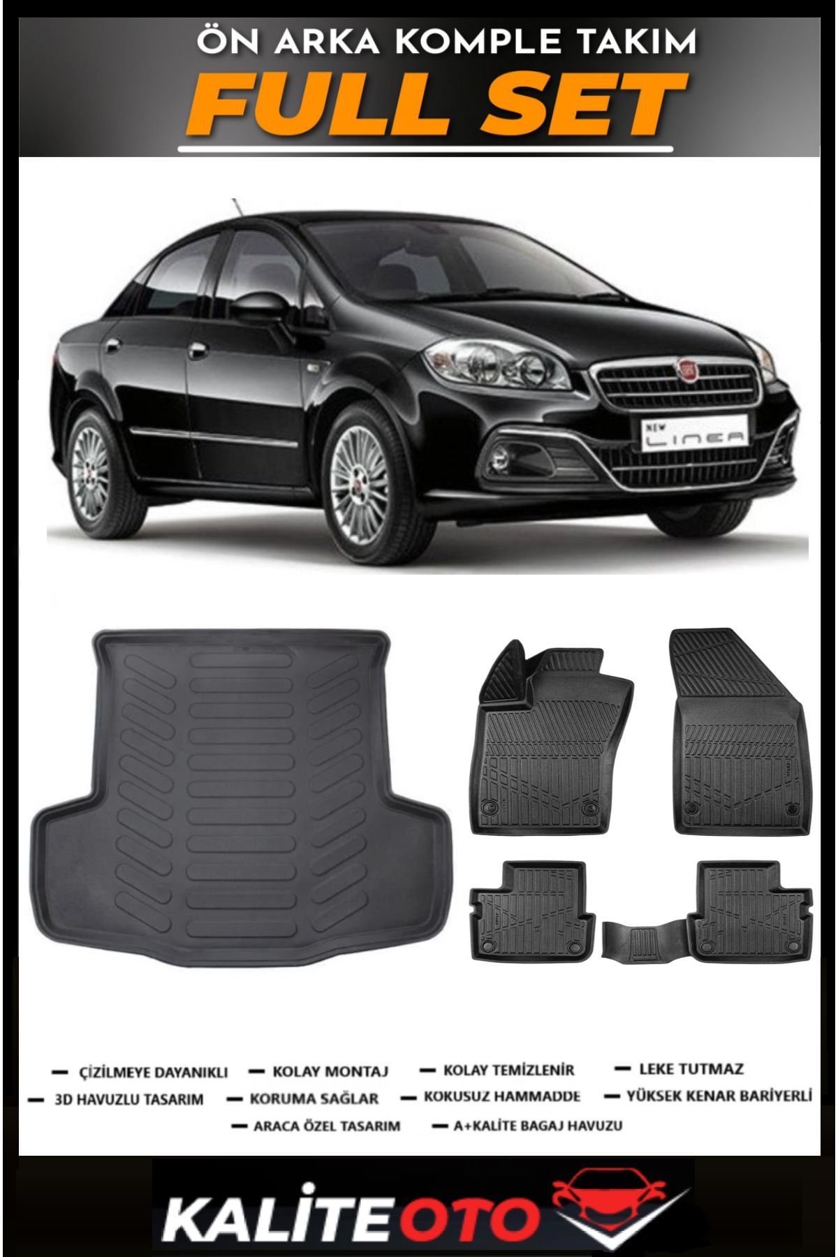 Fiat Linea Bagaj Havuzu+4.5D Havuzlu Paspas Seti 2012 Model