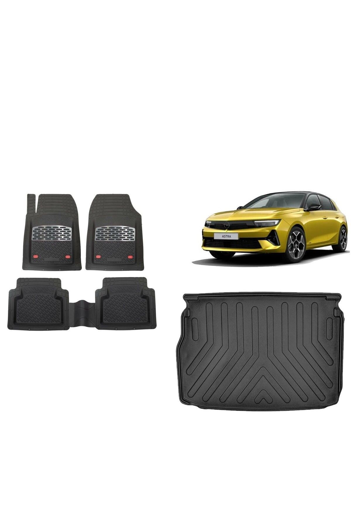 Opel Astra L 2023 Model 3D Üst Bagaj Havuzu+3D Havuzlu SSafir Karbon Kromlu Paspas