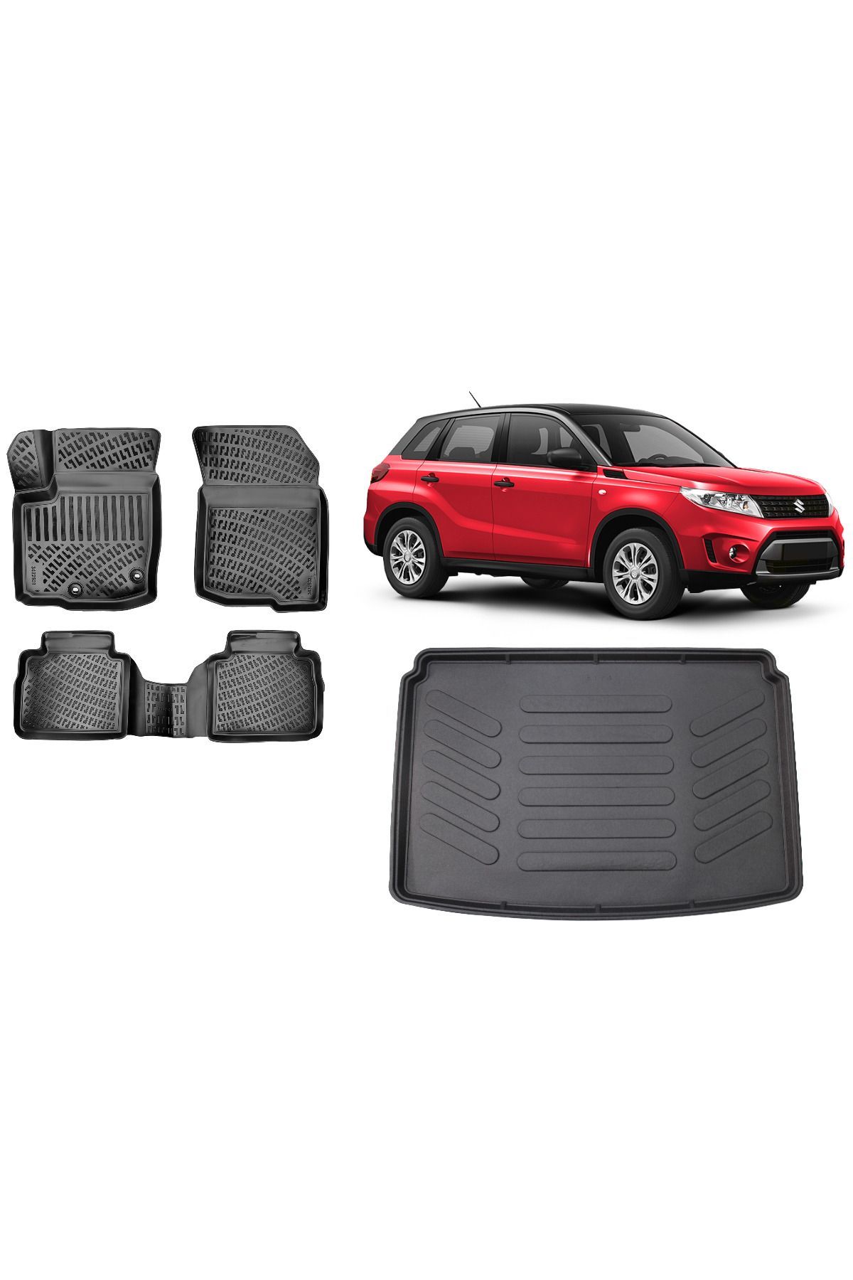 Suzuki Vitara 2023 Model ÜST 3D Bagaj Havuzu+3D Havuzlu Araca Özel Paspas Takımı