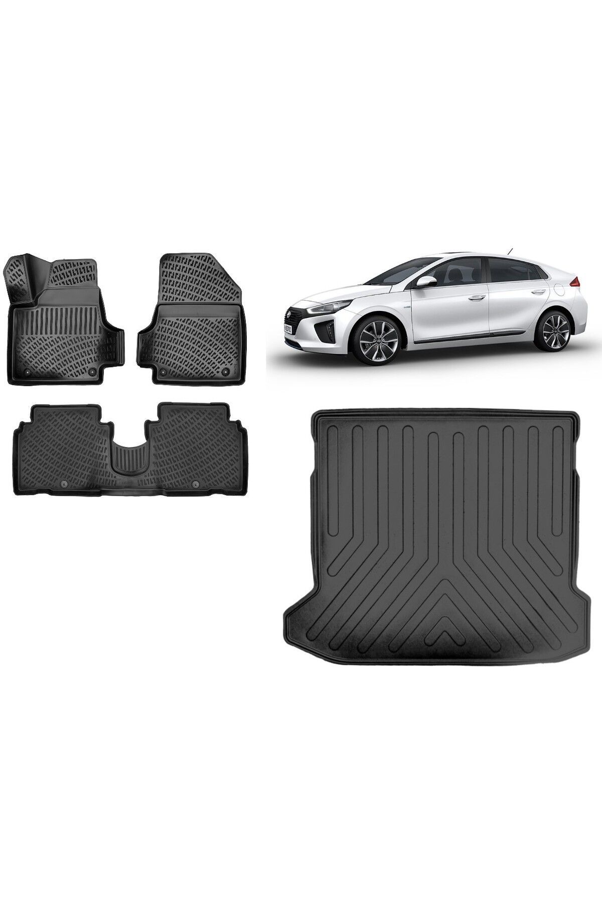 Hyundai İoniq 5 2022 Model 3D Bagaj Havuzu+3D Havuzlu Araca Özel Paspas Takımı