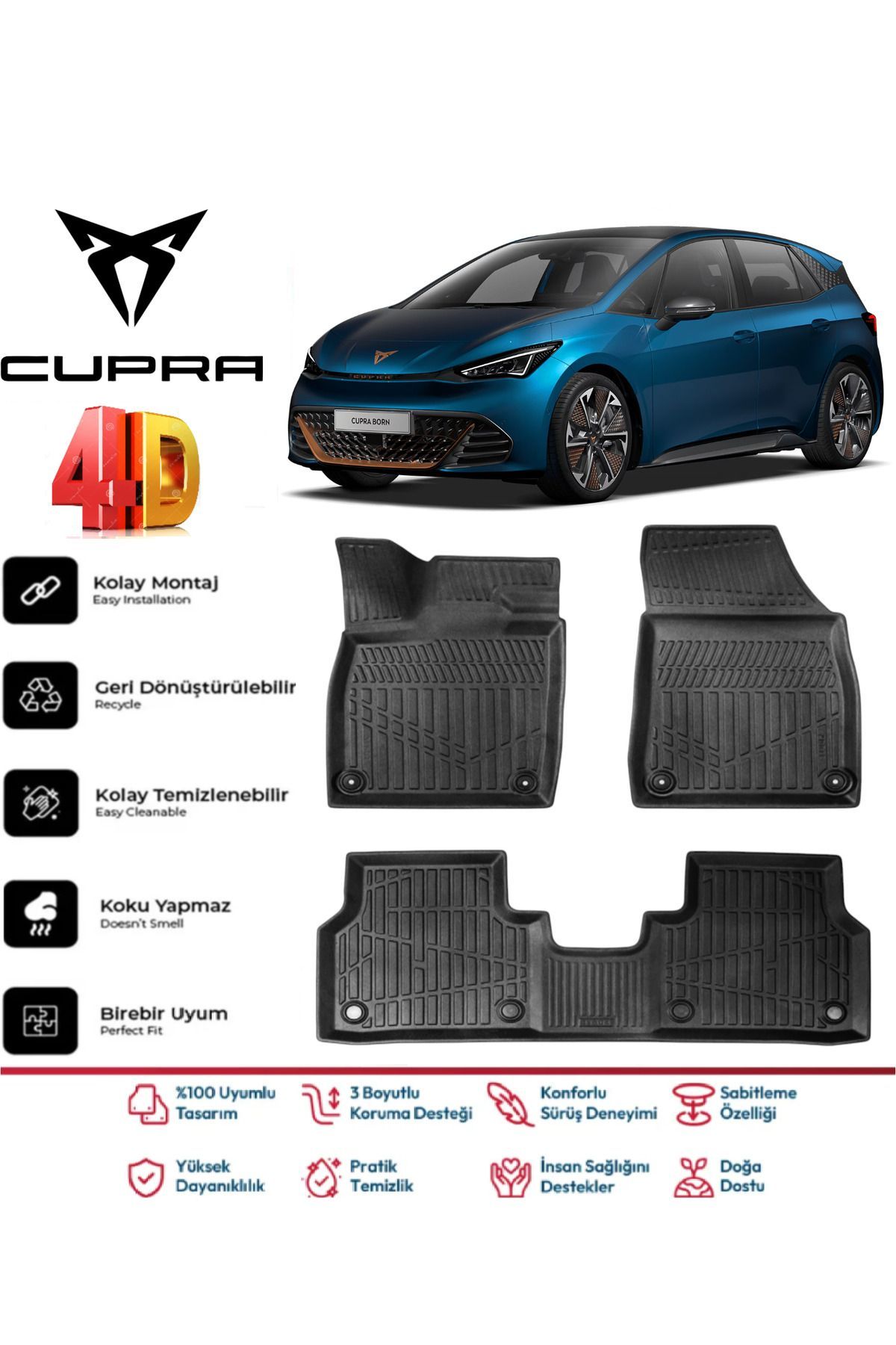Cupra Born 2024 Model 4D Havuzlu Paspas