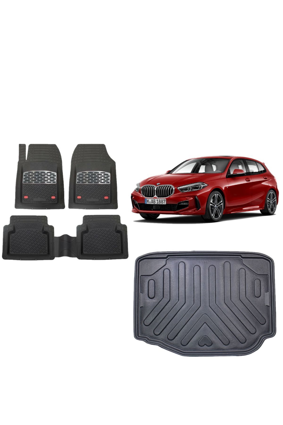 Bmw 1 Seri F40 Alt 2021 Bagaj Havuzu+3D Havuzlu Safirr Gri Kromlu Paspas