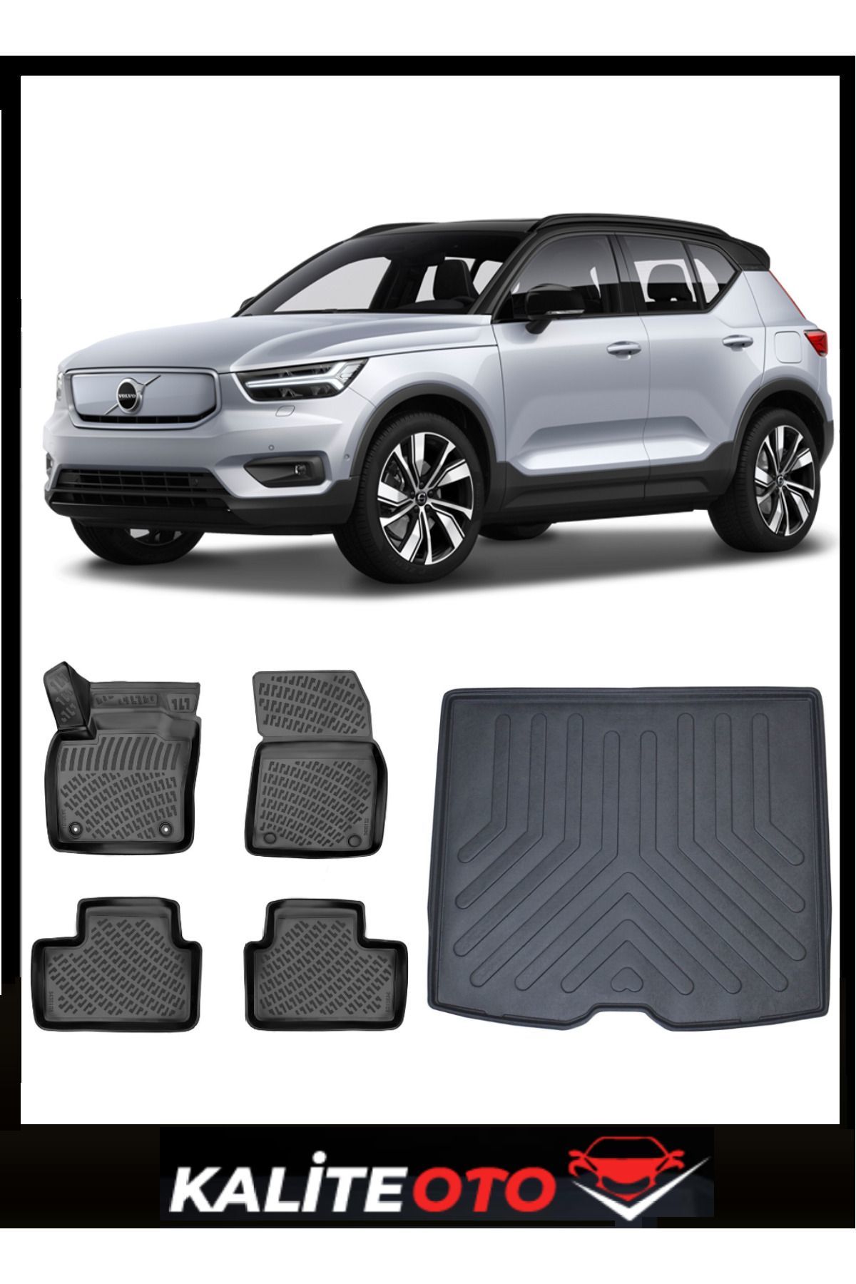 Volvo EX40 2024 Sonrası Havuzlu Paspas+Bagaj Havuzu Seti