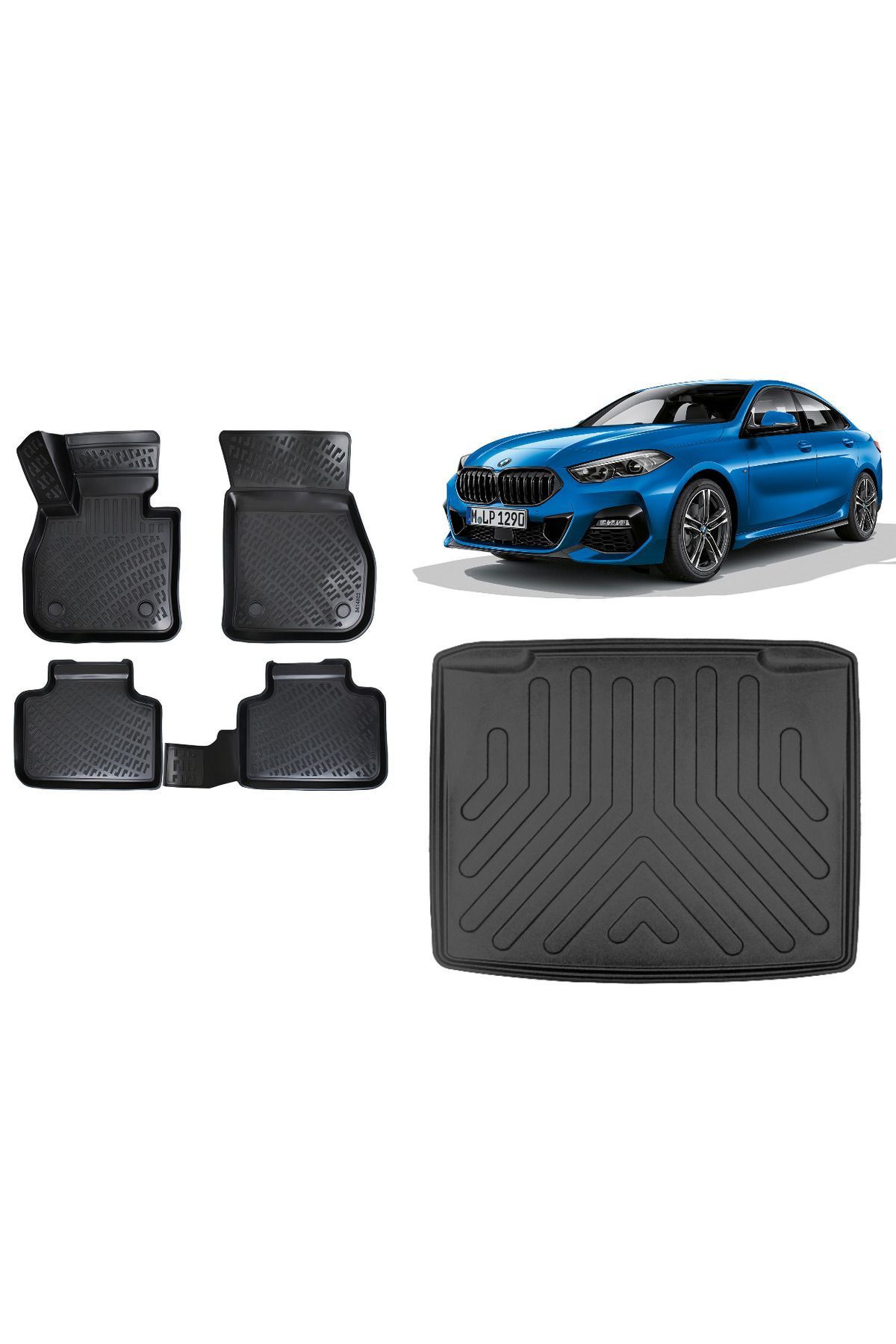 Bmw 2 Serisi F44 Gran Coupe 2021 Model 3D ALT Bagaj Havuzu+3D Havuzlu Araca Özel Paspas Takımı