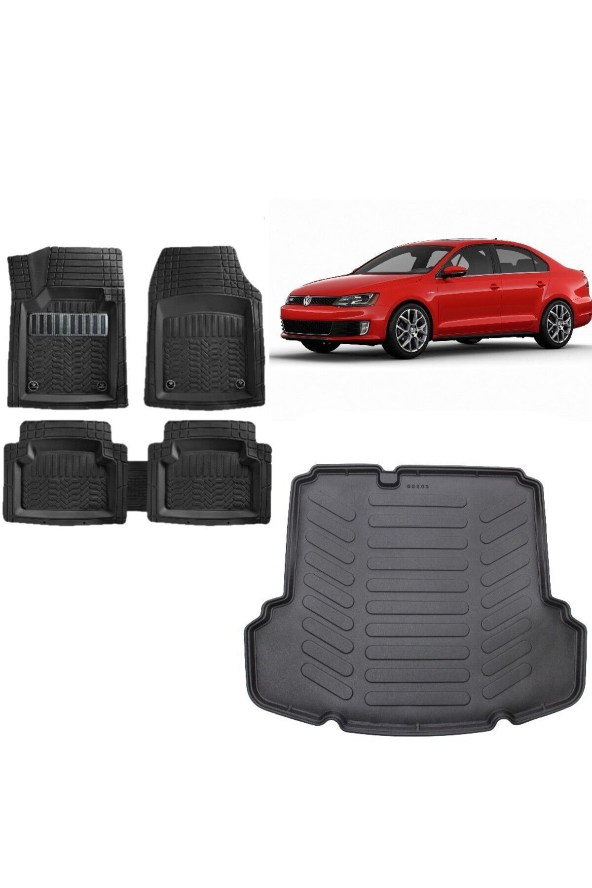 Volkswagen Jetta 2015 Model (Cepli) 3D Bagaj Havuzu+3D Havuzlu Maximum Karbon Kromlu Paspas