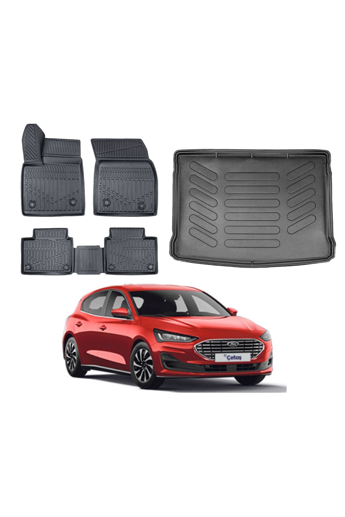 Ford Focus 5 Hatchback 2020 Model Tamir kitli Bagaj Havuzu Paspas Takımı Pro Eva Serisi