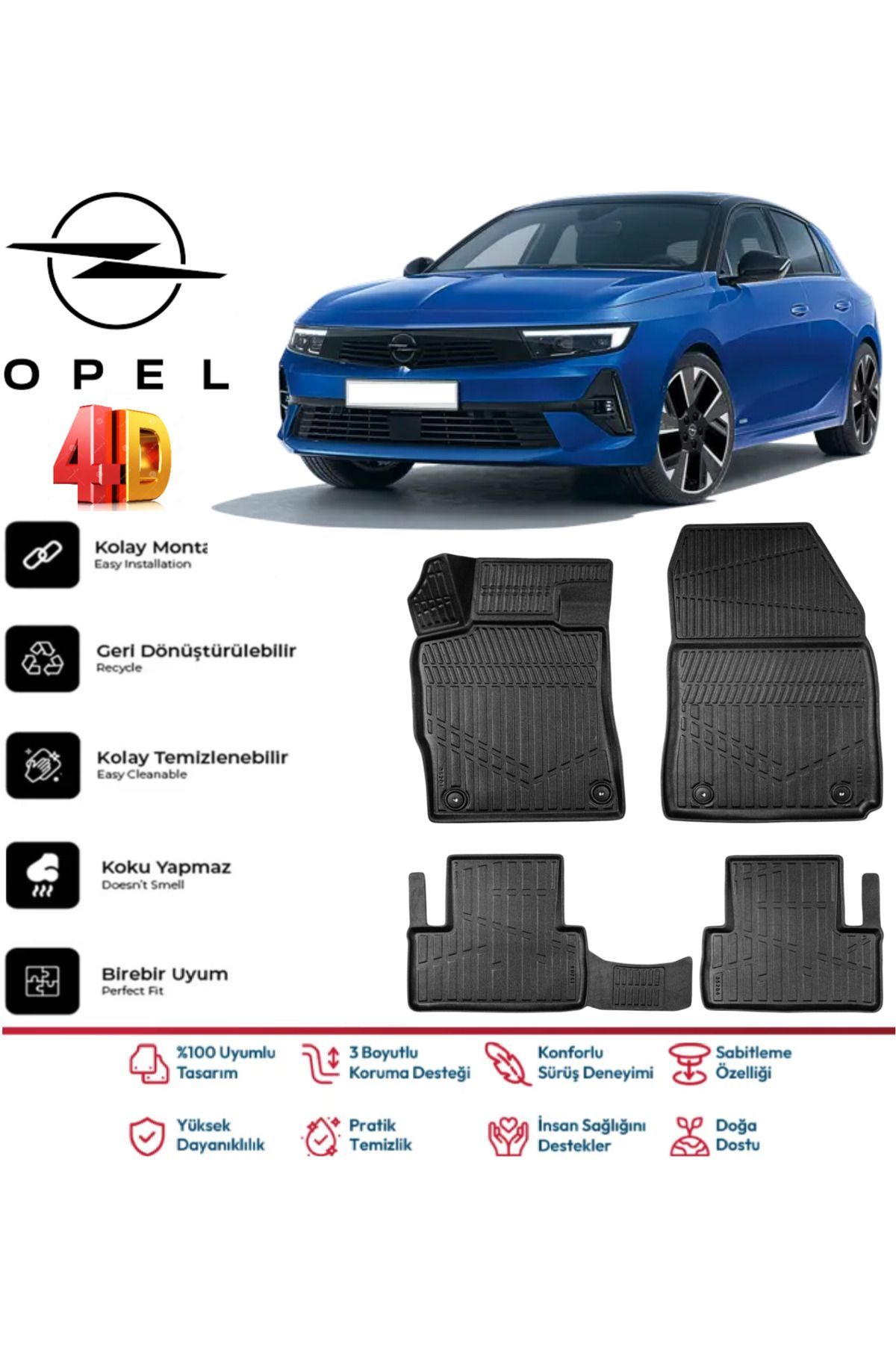 Opel Astra L 2022 Model 4D Havuzlu Paspas