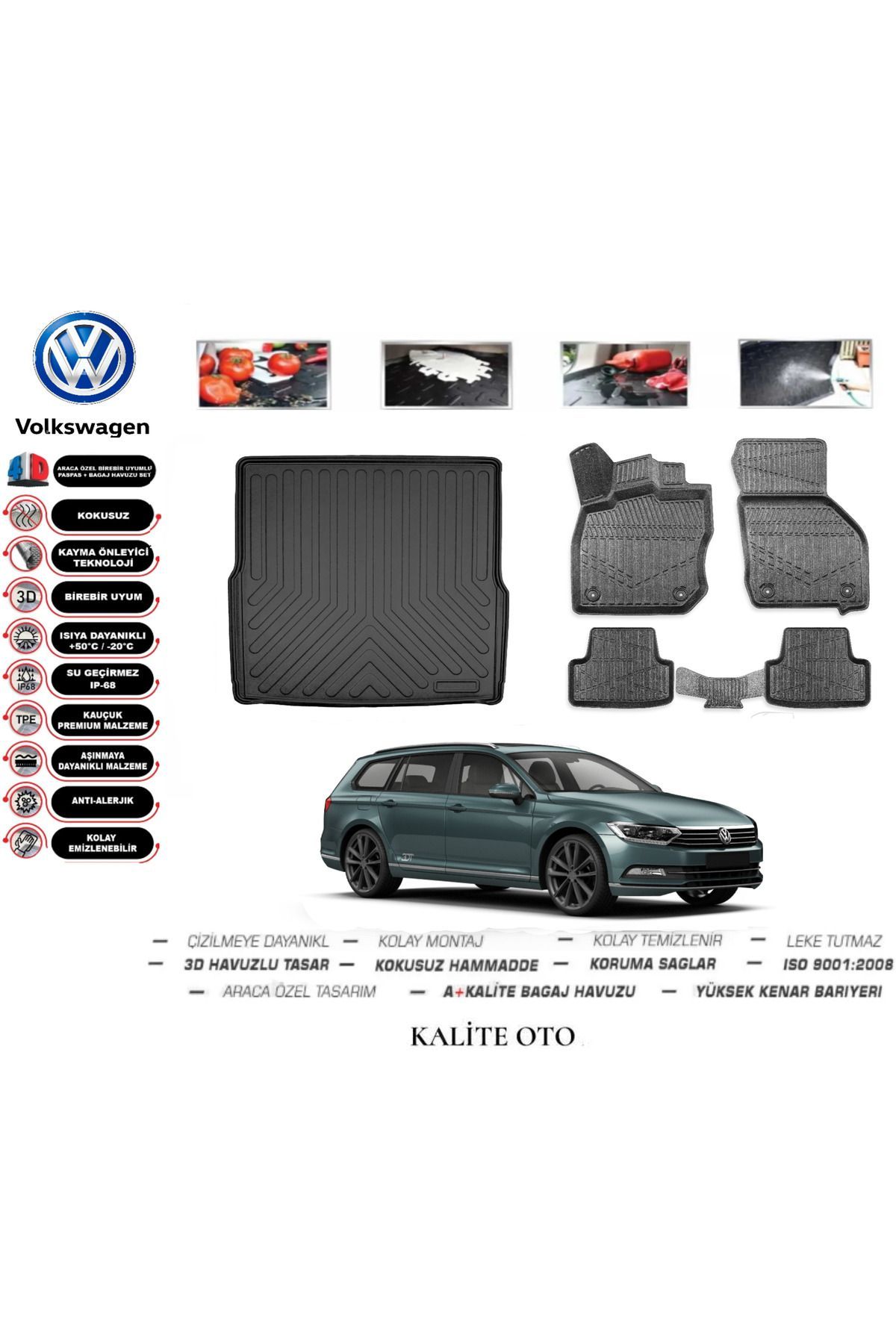 Volkswagen Passat B8 STW Variant 2022 Model 3D Bagaj Havuzu+4D Havuzlu Paspas Setii